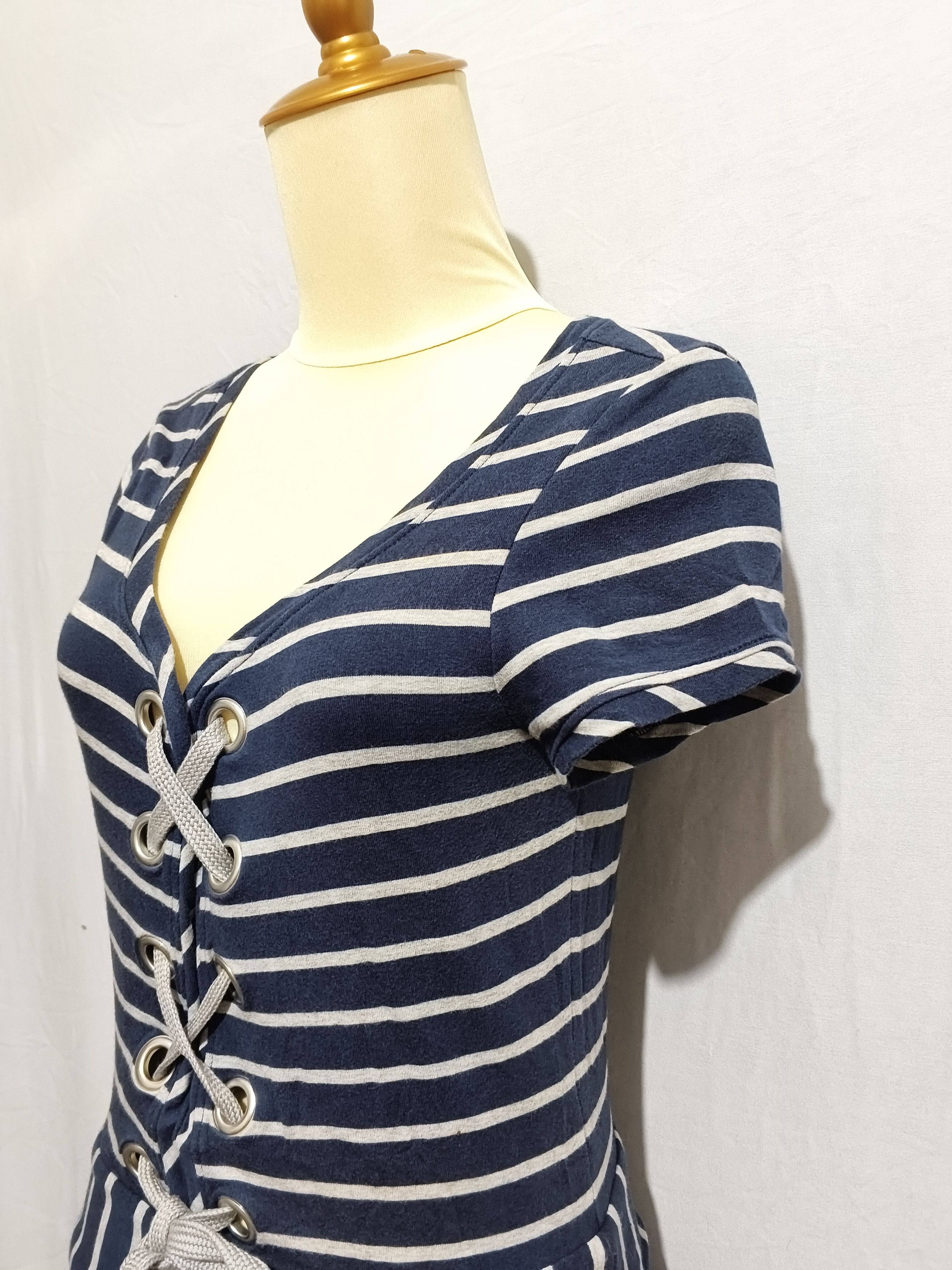 Love Moschino Love Moschino Women Blue Striped Dress Size S / US 4 / IT 40 - 4 Thumbnail