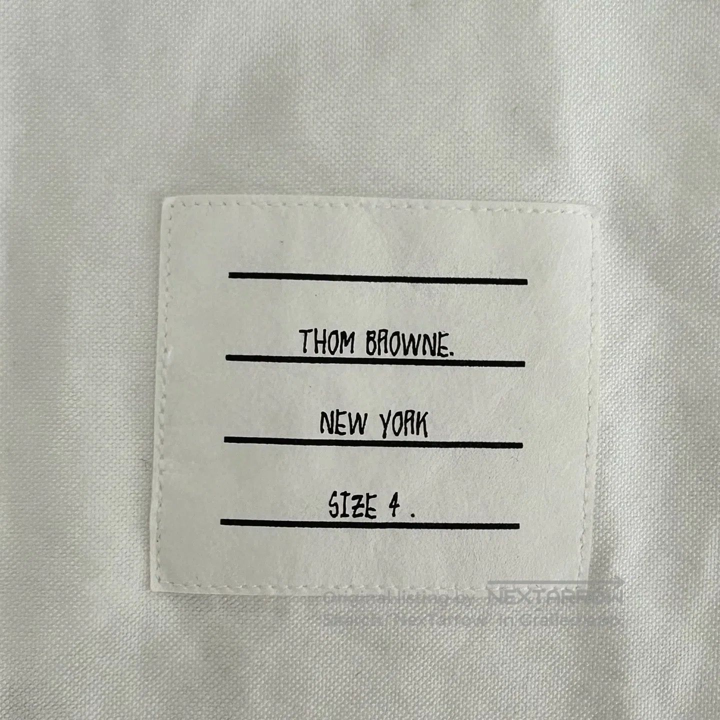 Thom Browne Thom Browne Striped arm ornament; white Oxford cloth long- Size US XL / EU 56 / 4 - 5 Thumbnail