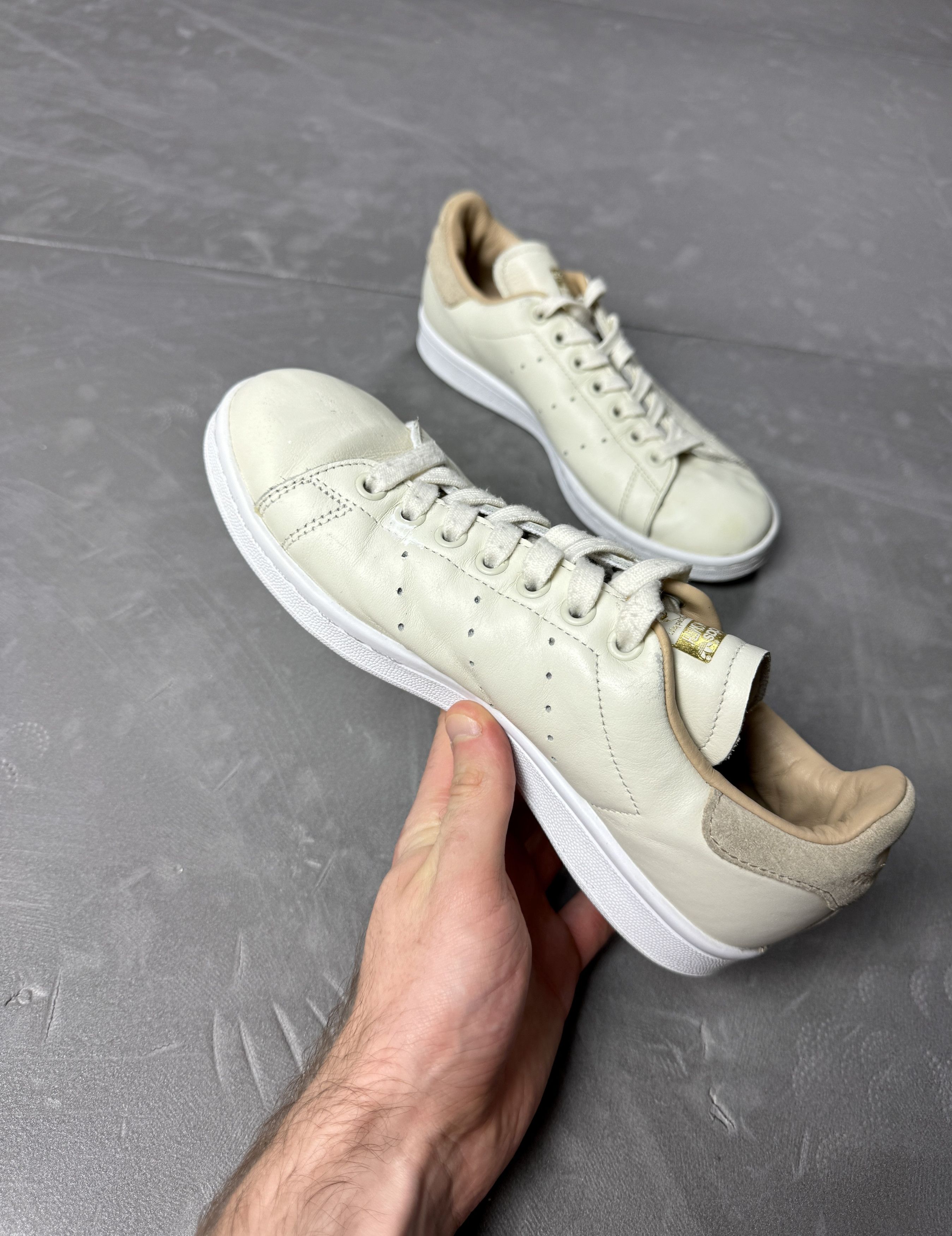 Adidas × Vintage Adidas Stan Smith beige leather sneakers shoes retro y2k Size US 5.5 / EU 38 - 12 Thumbnail