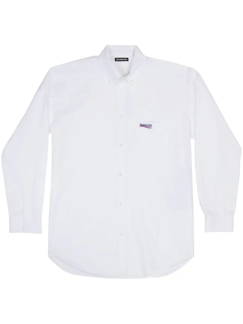 Image of Balenciaga O1Mt1Gz0524 Political Campaign Shirt In White, Men's (Size XS)