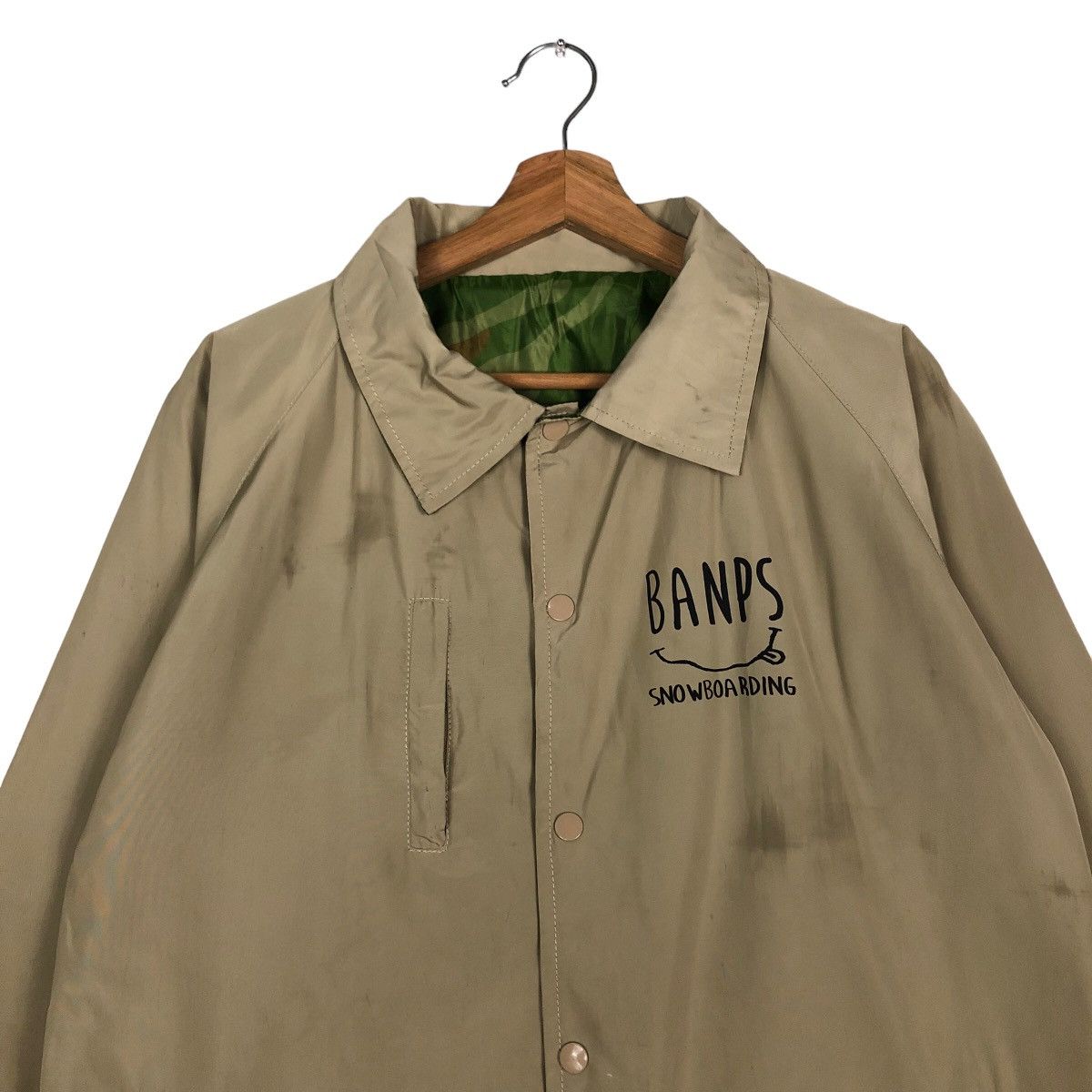 Japanese Brand 🔥Very Worn Bomber Jacket Banps Snowboarding Big Logo Size US M / EU 48-50 / 2 - 3 Thumbnail