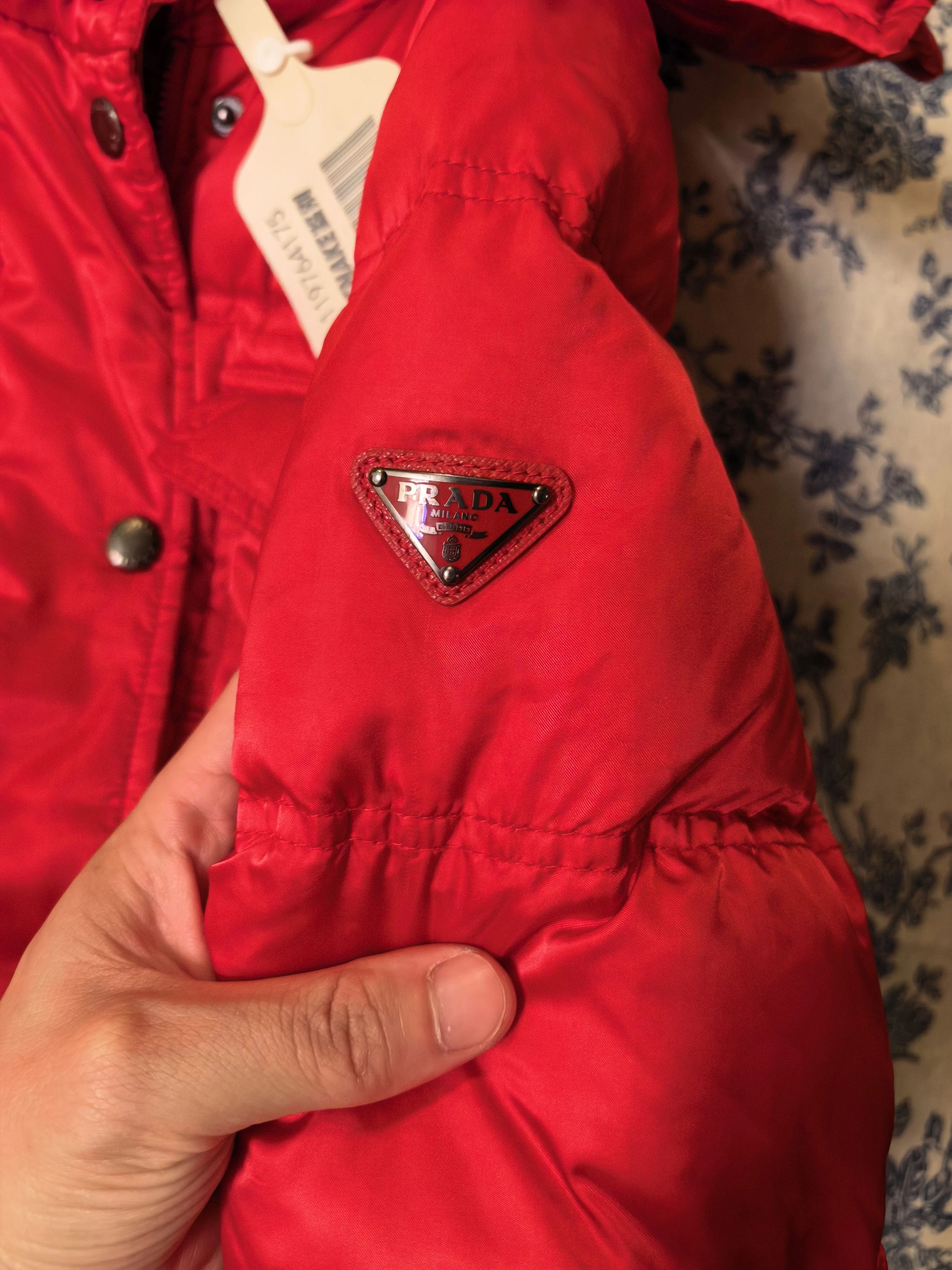 Prada Prada Red Classic Triangle Logo Down Jacket 38 Size XS / US 0-2 / IT 36-38 - 2 Thumbnail