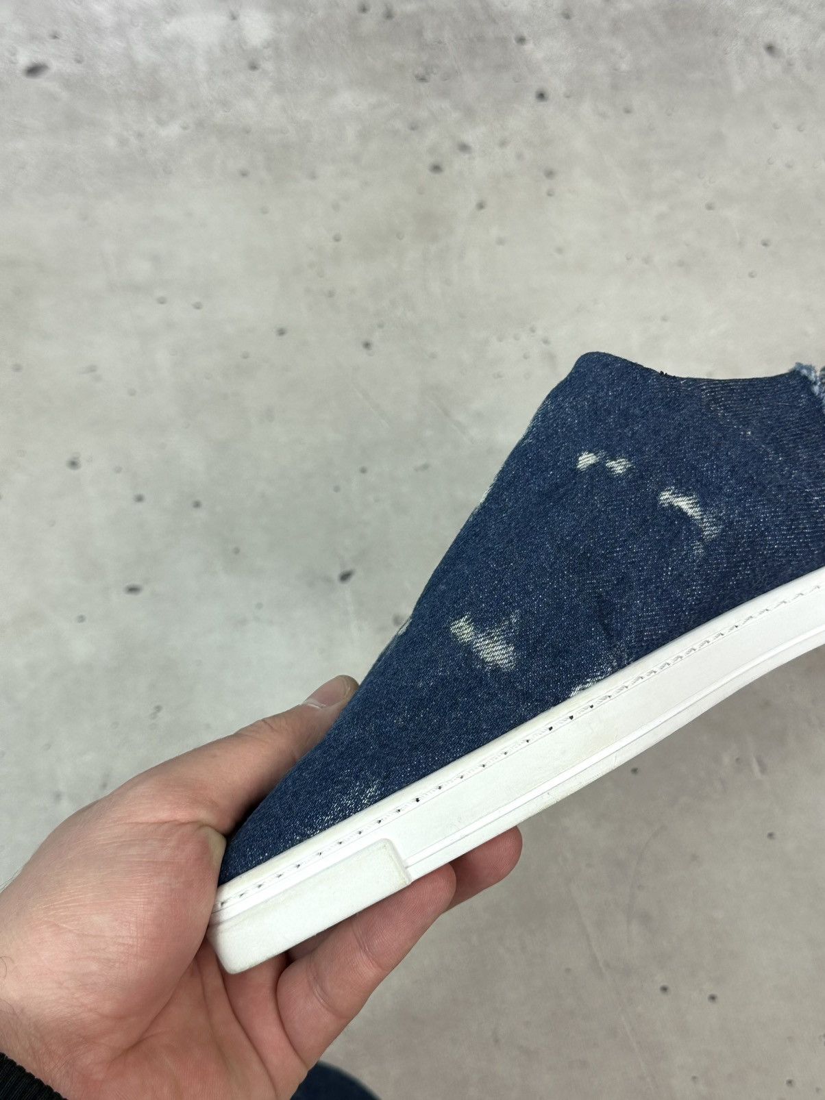 Stella McCartney Stella McCartney Blue Denim Made in Italy Slip-on Sneakers Size US 7 / IT 37 - 12 Thumbnail