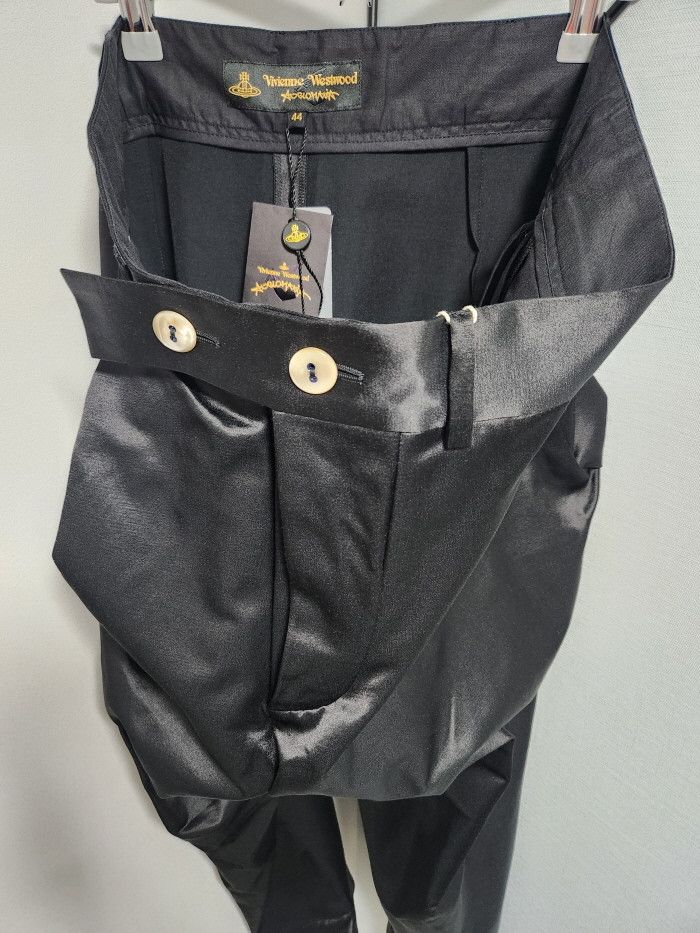 Vivienne Westwood VIVIENNE WESTWOOD ANGLOMANIA 코튼 블렌드 비대칭 새틴 팬츠 Size 30" / US 8 / IT 44 - 9 Thumbnail