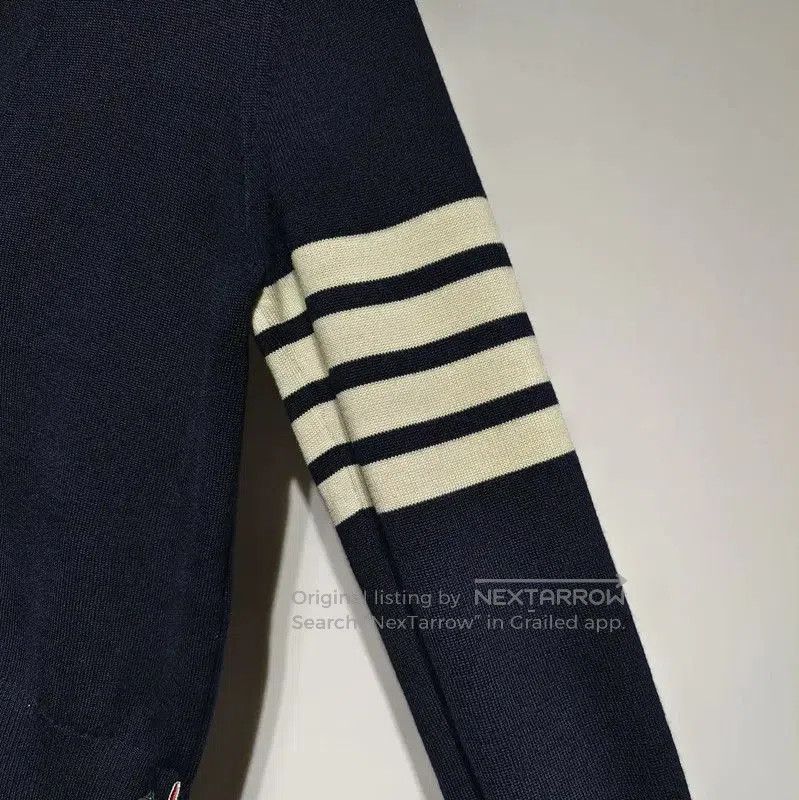 Thom Browne Thom Browne Navy Wool Cardigan with Unique Design . Size M / US 6-8 / IT 42-44 - 5 Thumbnail
