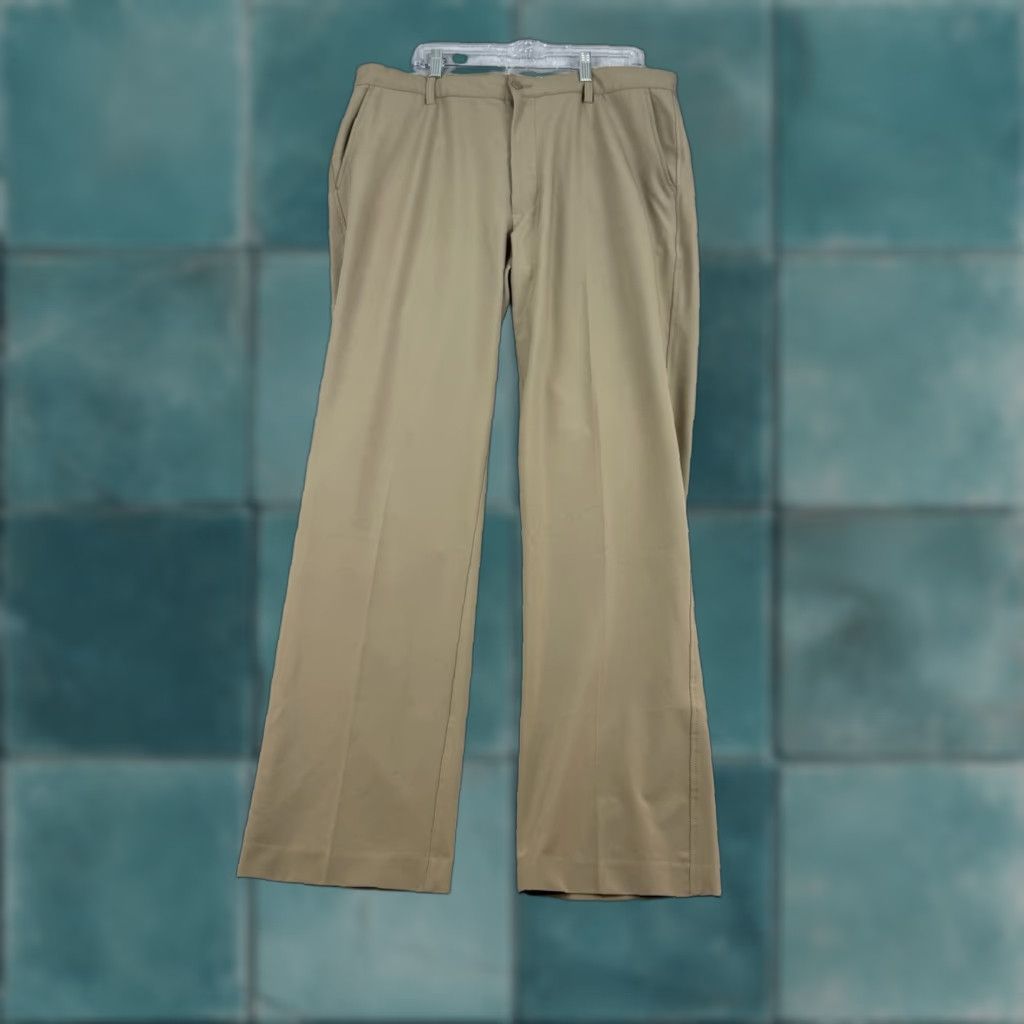 Footjoy FootJoy FJ Athletic Mens Beige Golf Performance Stretch Chino Pants Size 38X34 Straight Leg Flat Front Regular Waist 38 Inseam 34 Size US 38 / EU 54 - 1 Thumbnail