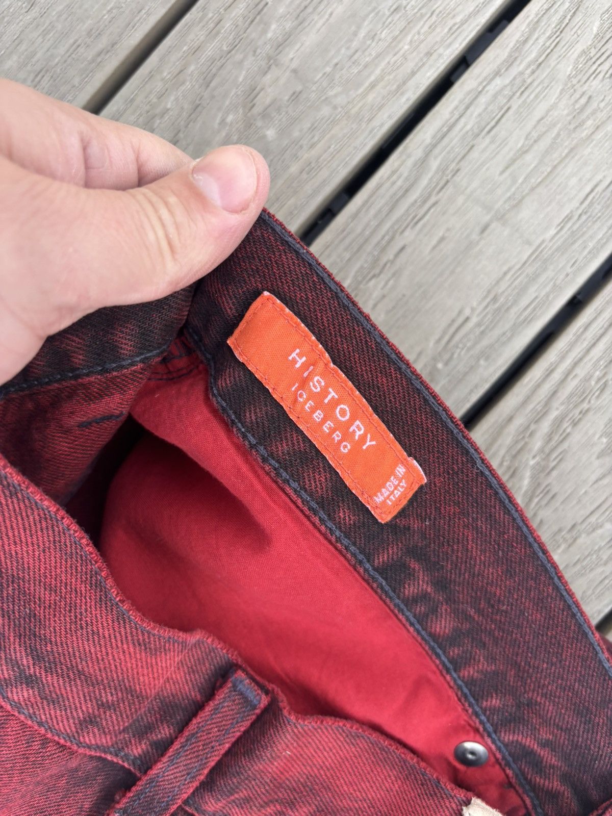 Iceberg Iceberg History Line Graphic Denim Jeans Red Wash 31 Size US 34 / EU 50 - 8 Thumbnail