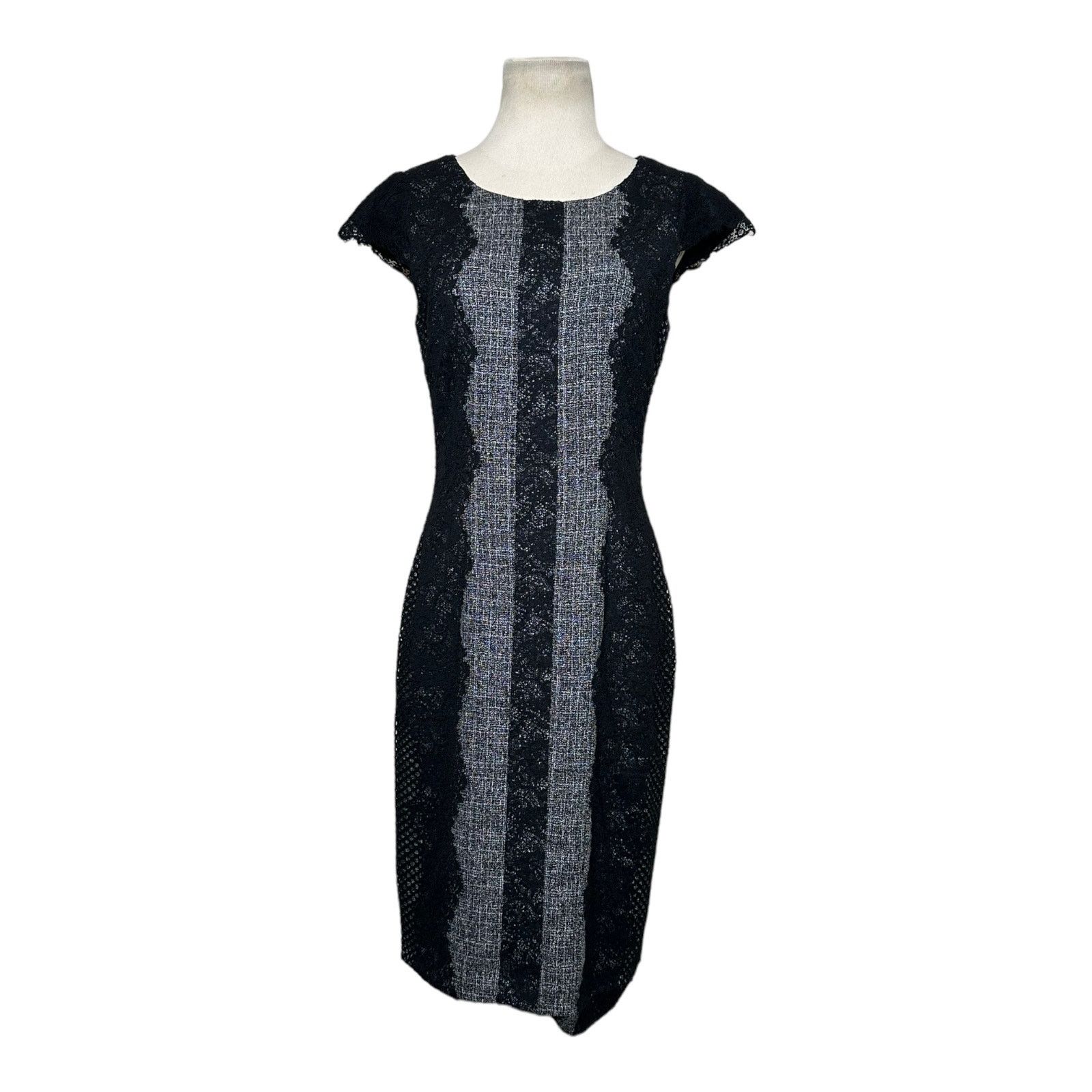Betsey Johnson Betsey Johnson Gray Black Lace Sheath Dress size 2 Size XS / US 0-2 / IT 36-38 - 7 Thumbnail