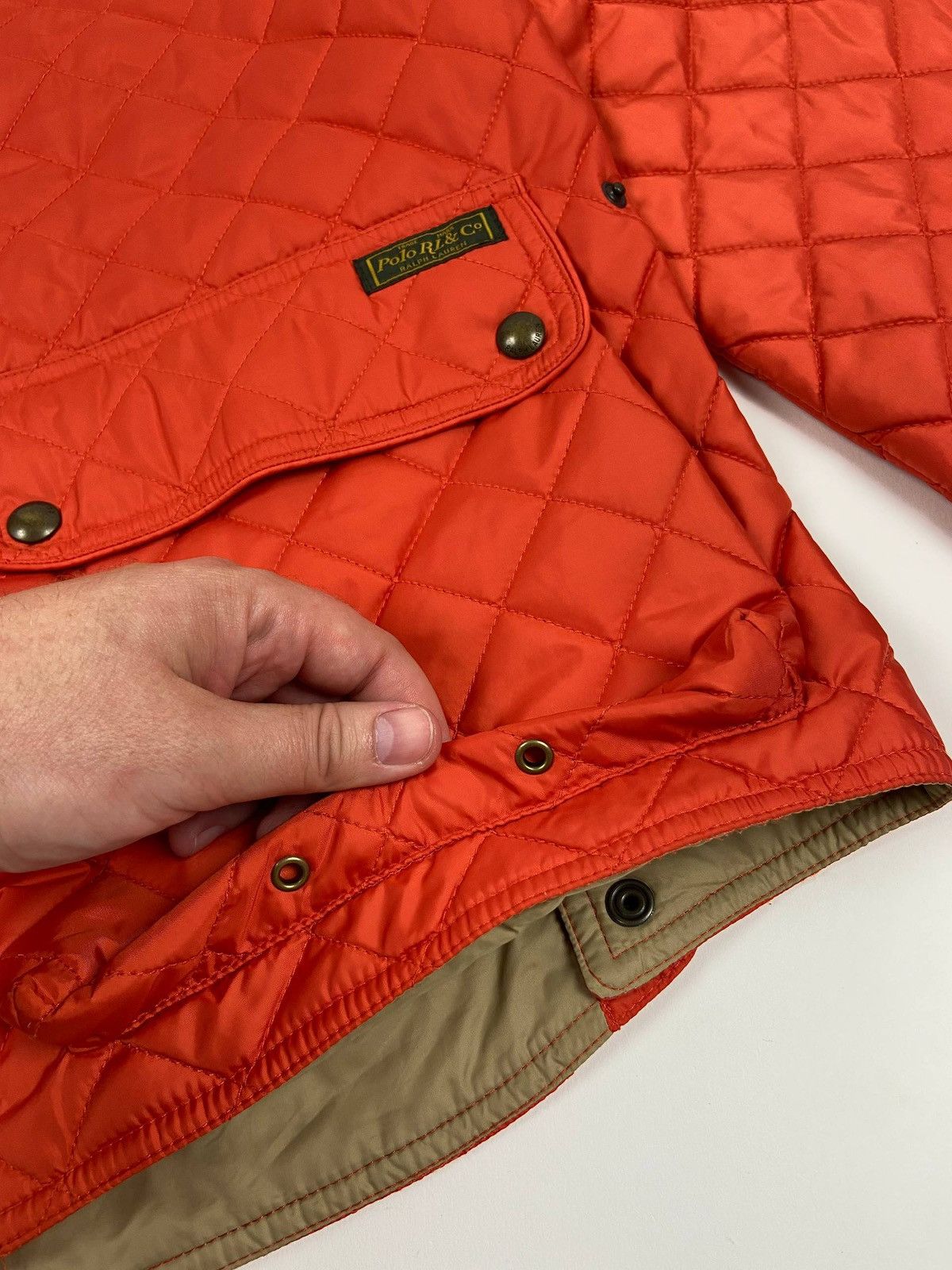 Polo Ralph Lauren Quilted Jacket Orange Lightweight Field Coat L Snap Zip Rare Size US L / EU 52-54 / 3 - 5 Thumbnail