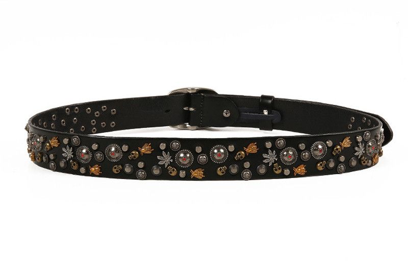 Leather Layer Luxury Designers Heavy Metal Rivet Belts Size ONE SIZE - 4 Thumbnail