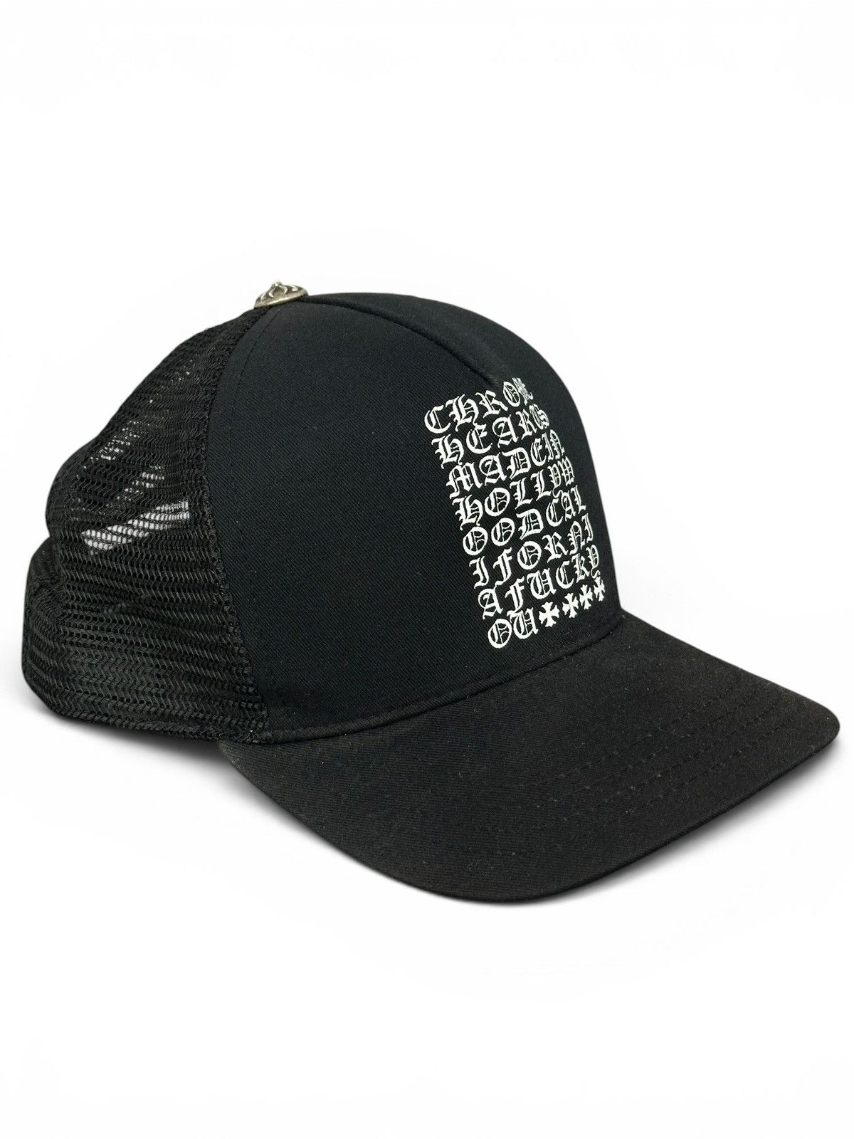 Chrome Hearts Chrome Heart Black Code Logo Trucker Hat Size ONE SIZE - 2 Thumbnail