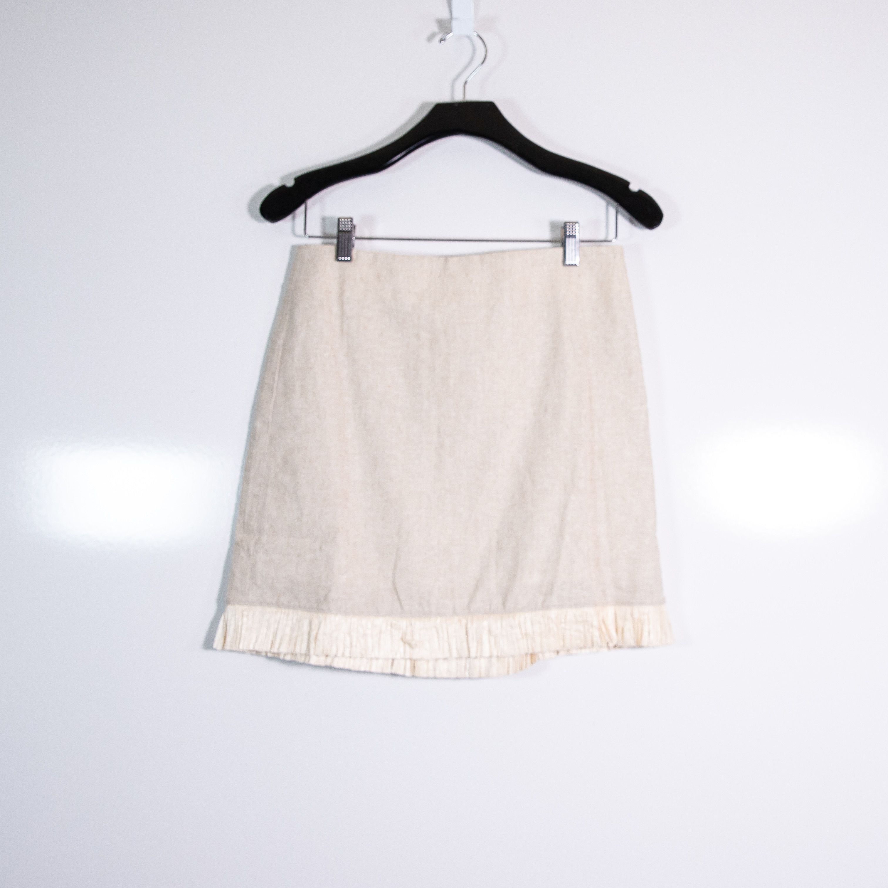 J.Crew NEW J. Crew Straw Raffia Ruffle Trim Linen Size 26" / US 2 / IT 38 - 1 Thumbnail