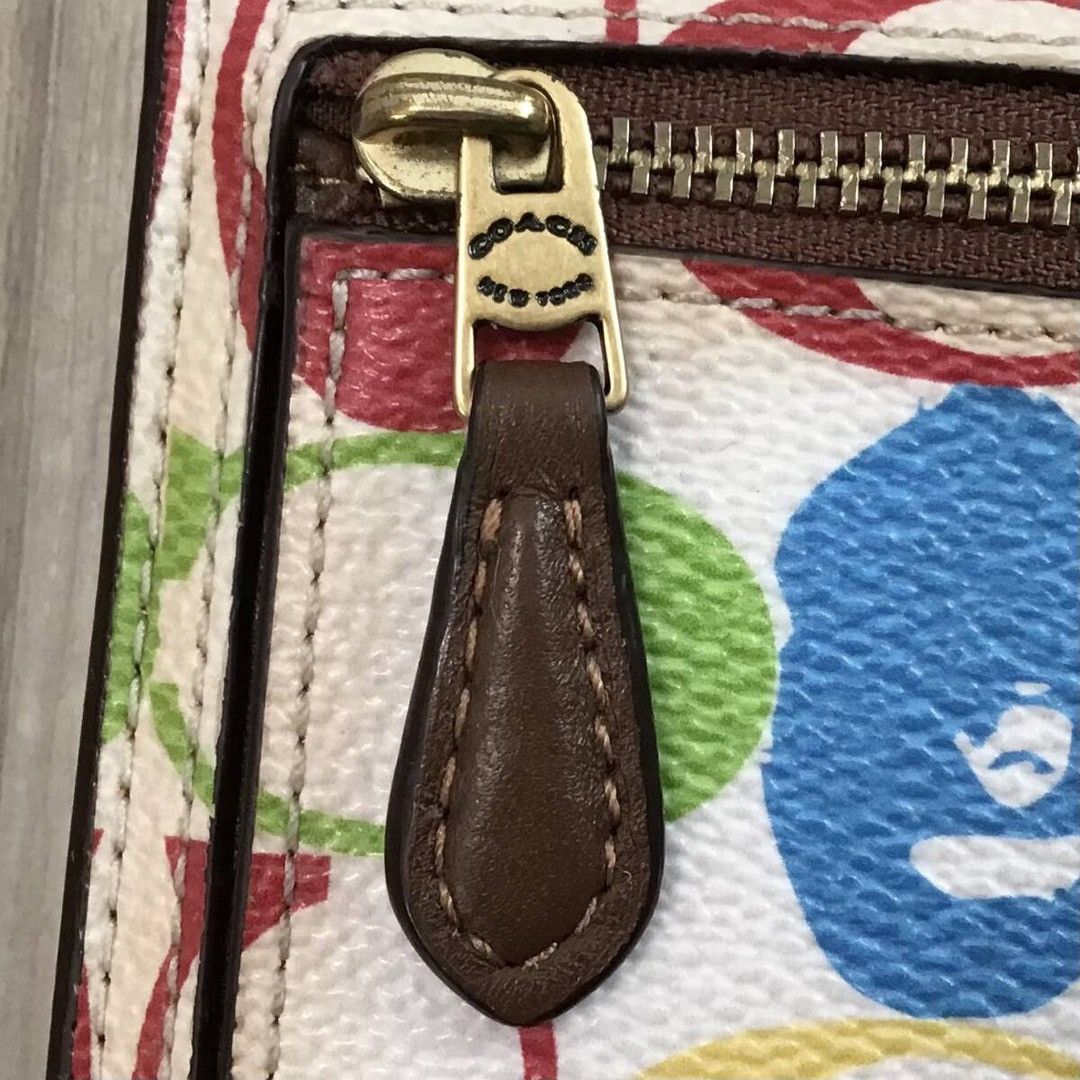 BAPE × COACH FLAP WALLET Multi color a bathing ape