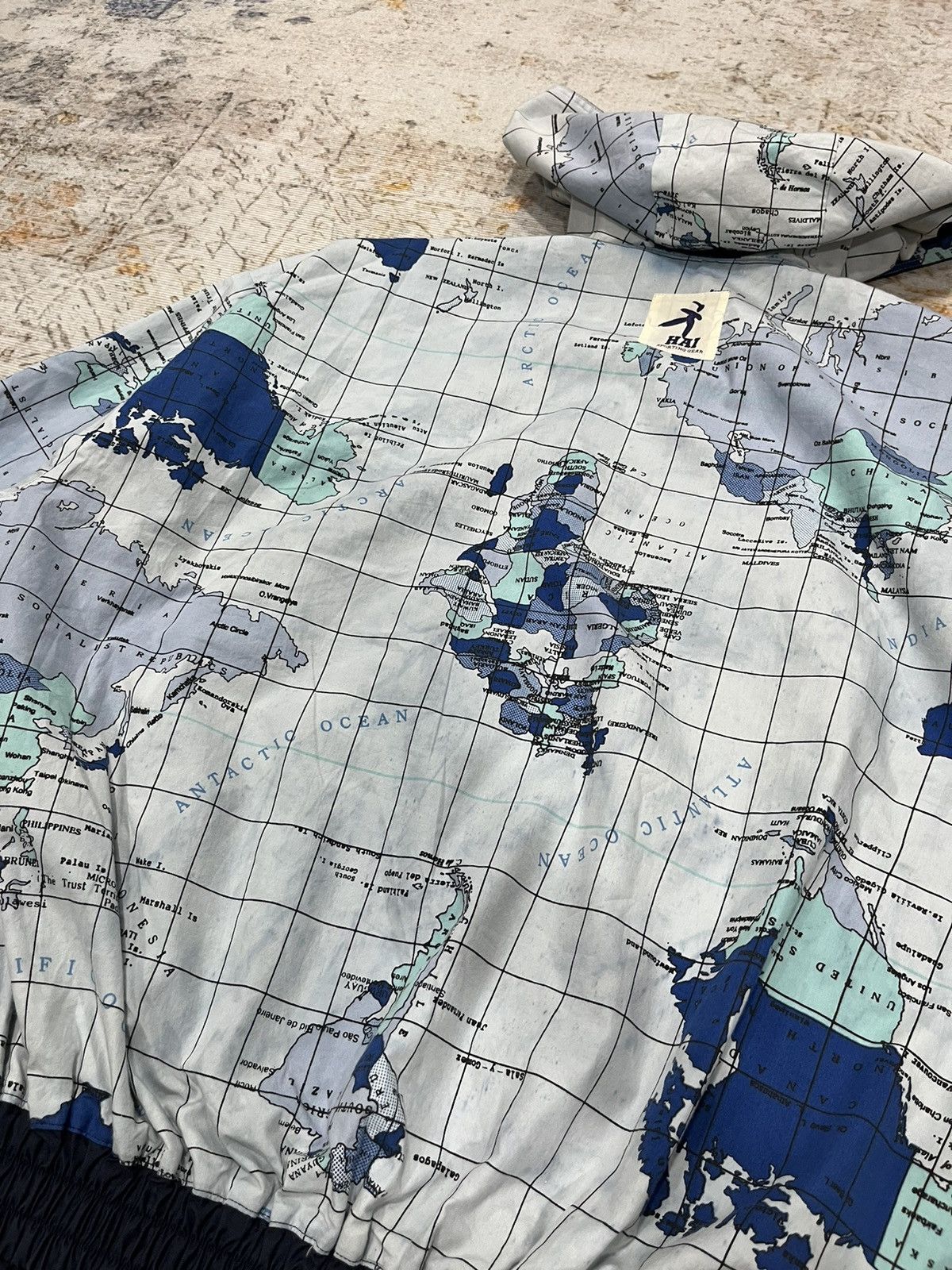 Issey Miyake Hai Sporting Gear by Issey Miyake In World Map Motif Jacket Size US L / EU 52-54 / 3 - 8 Thumbnail