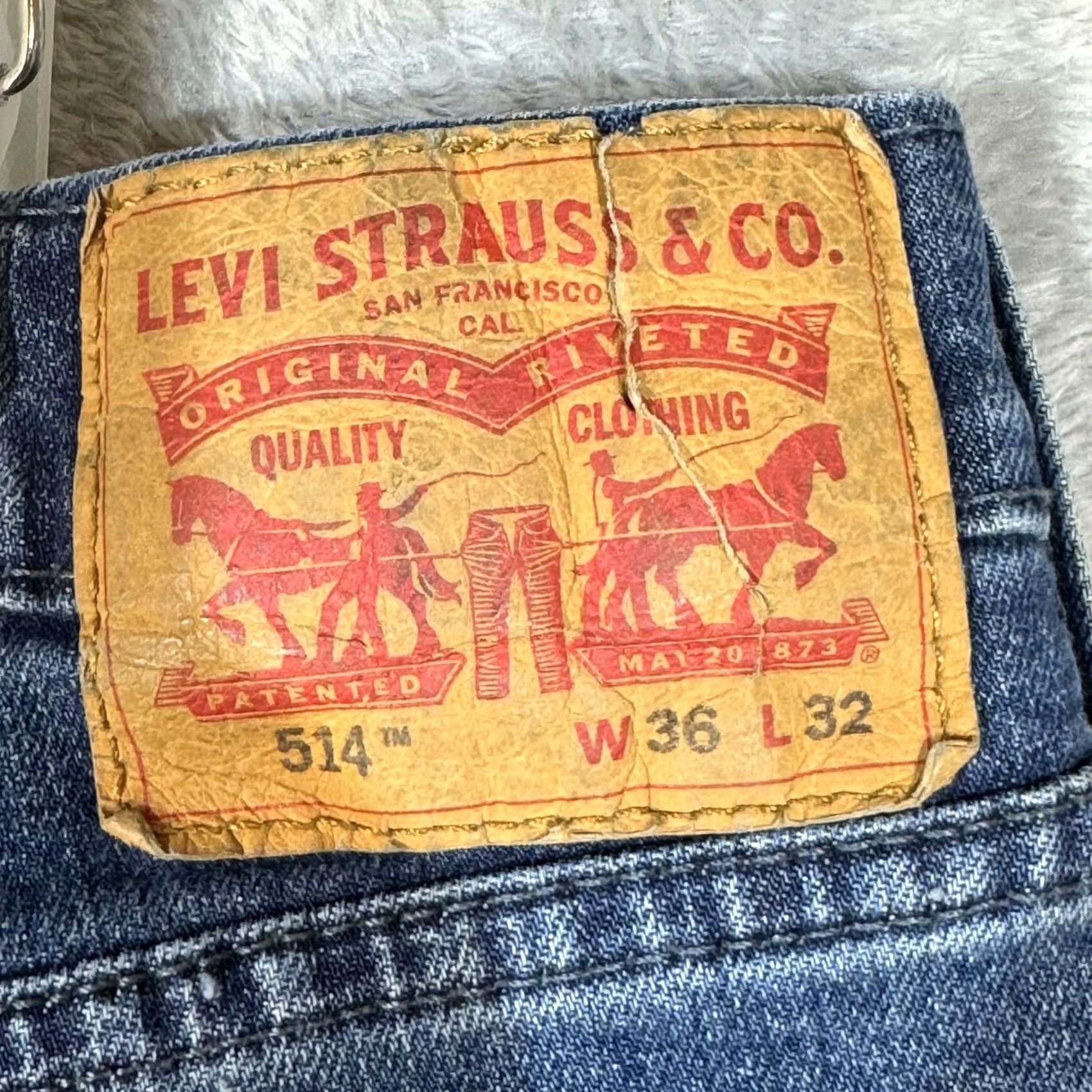 Levi's Levi's 514 Jeans Men's Blue Denim Mid Rise Straight Fit 36x32 Size US 36 / EU 52 - 3 Thumbnail