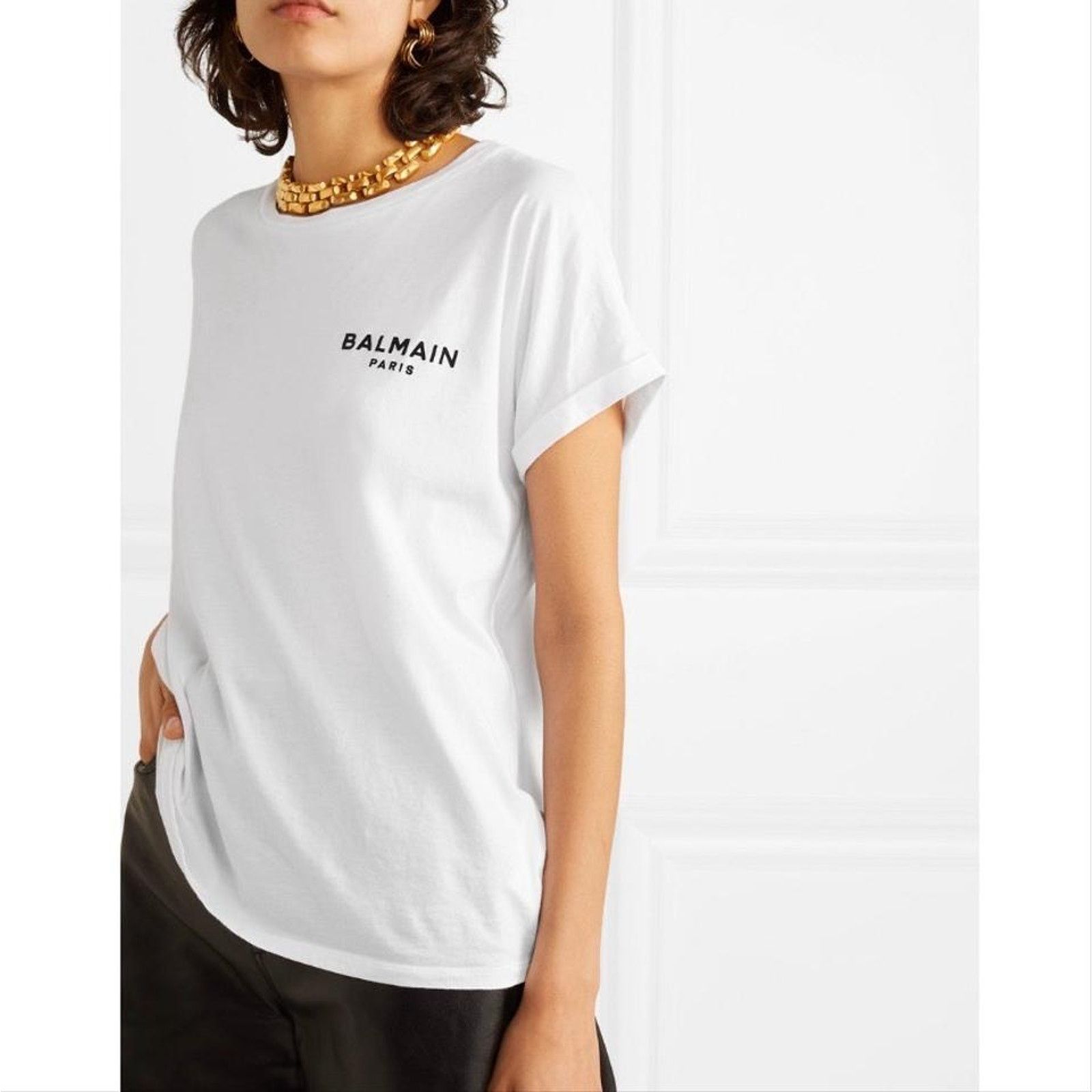 Balmain BALMAIN logo flocked tee shirt Size M / US 6-8 / IT 42-44 - 3 Thumbnail