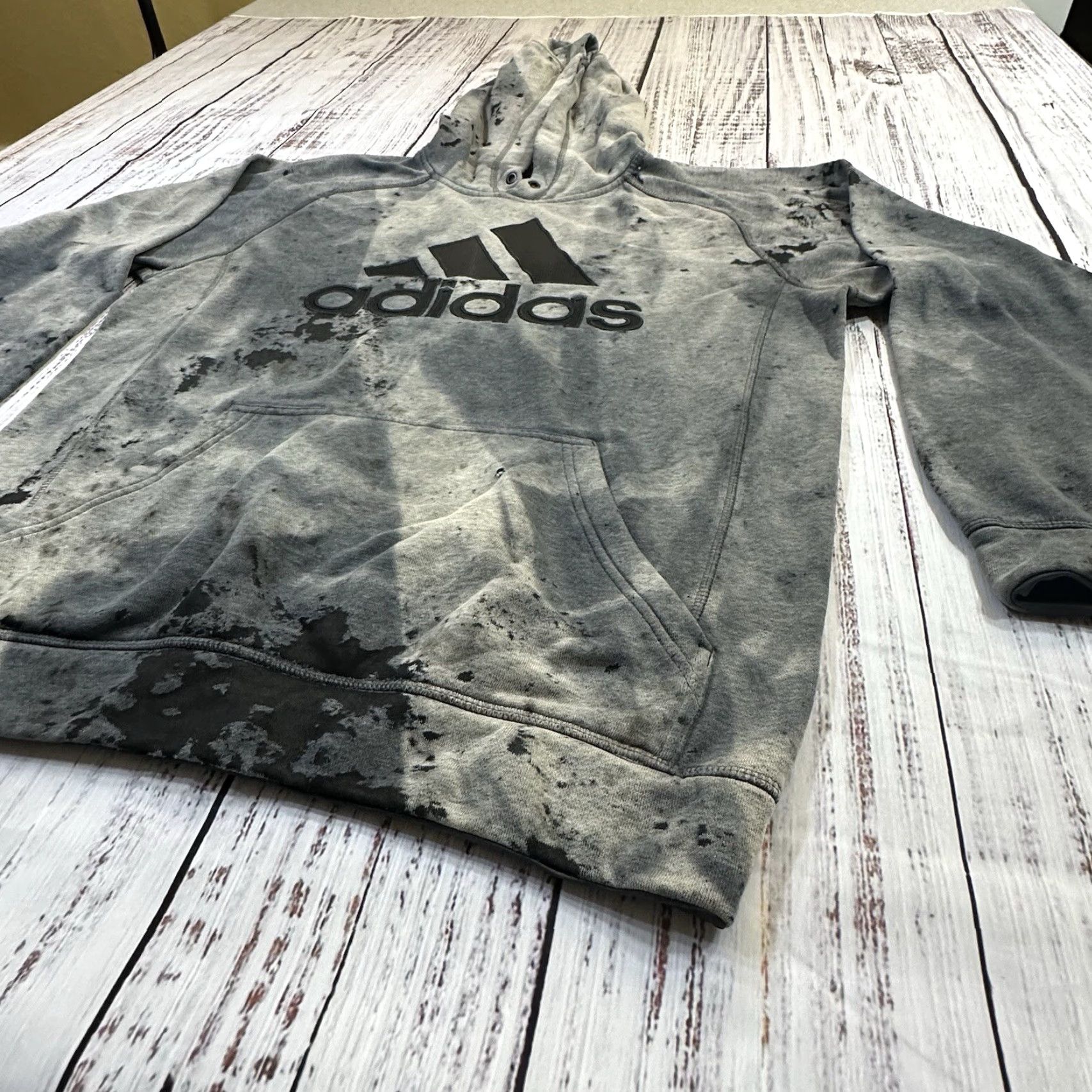 Adidas Adidas Hoodie Bleach Dye AOP Spell Out Multicolor Embroidered All Over Print Knit Fleece Adult Small unisex Mens Womens Size US S / EU 44-46 / 1 - 5 Thumbnail