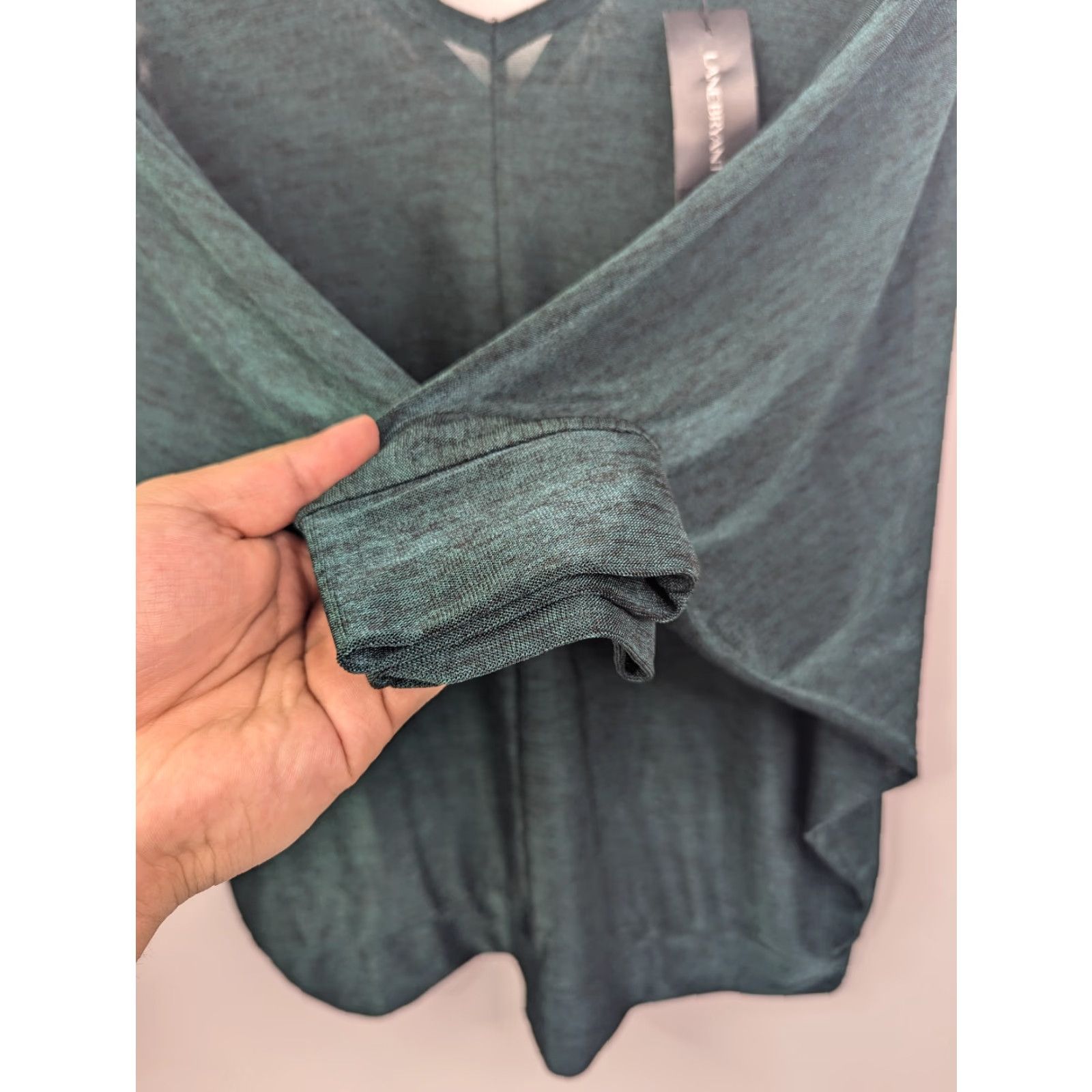 Vintage NWT Lane Bryant Emerald Green Dolman Sleeve V-Neck Top Back Keyhole Size 14/16 Size XL / US 12-14 / IT 48-50 - 2 Thumbnail