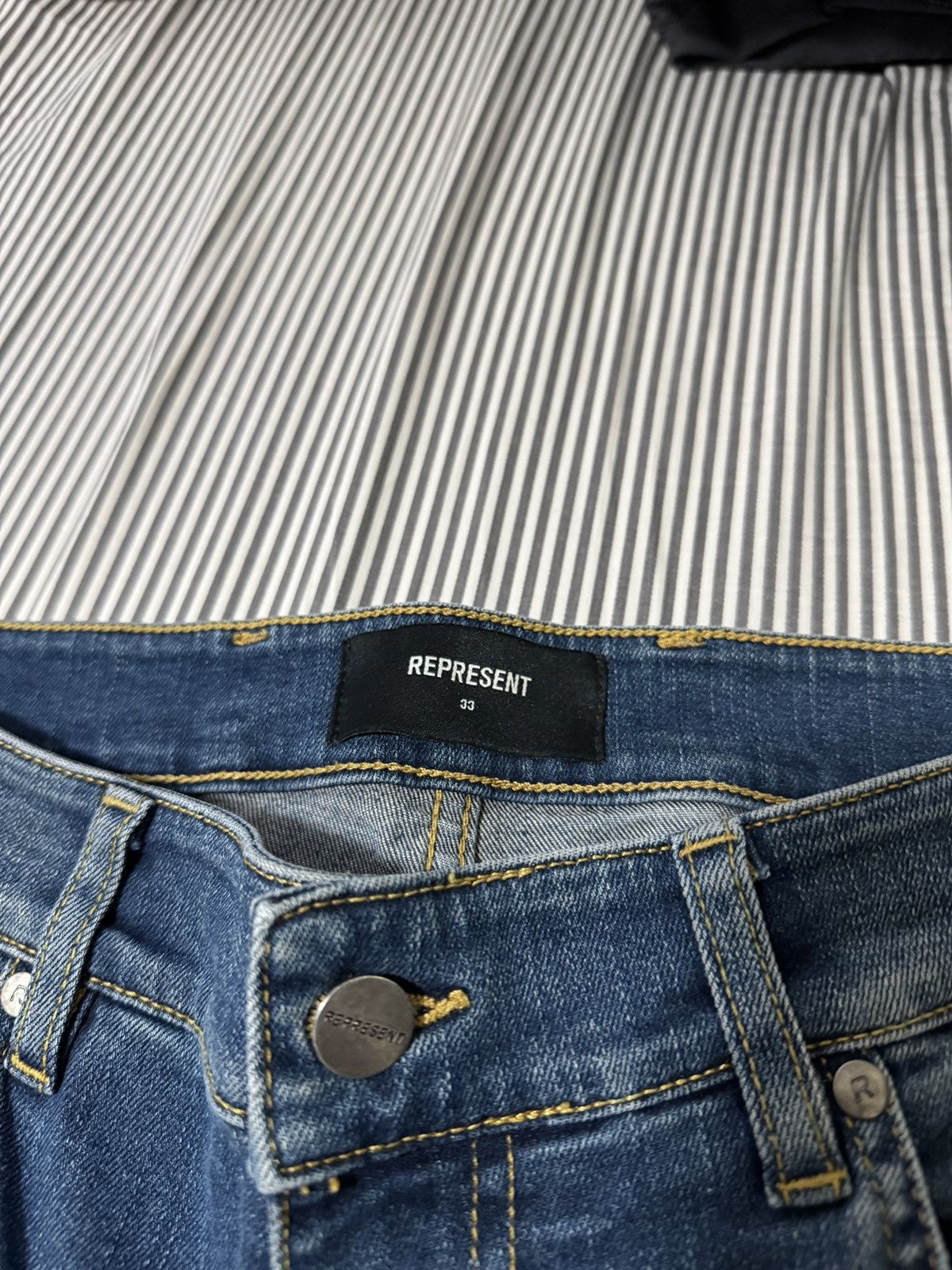 Represent Clo. Represent Destroyer Vintage Blue Denim Size 33 Size US 33 - 3 Thumbnail