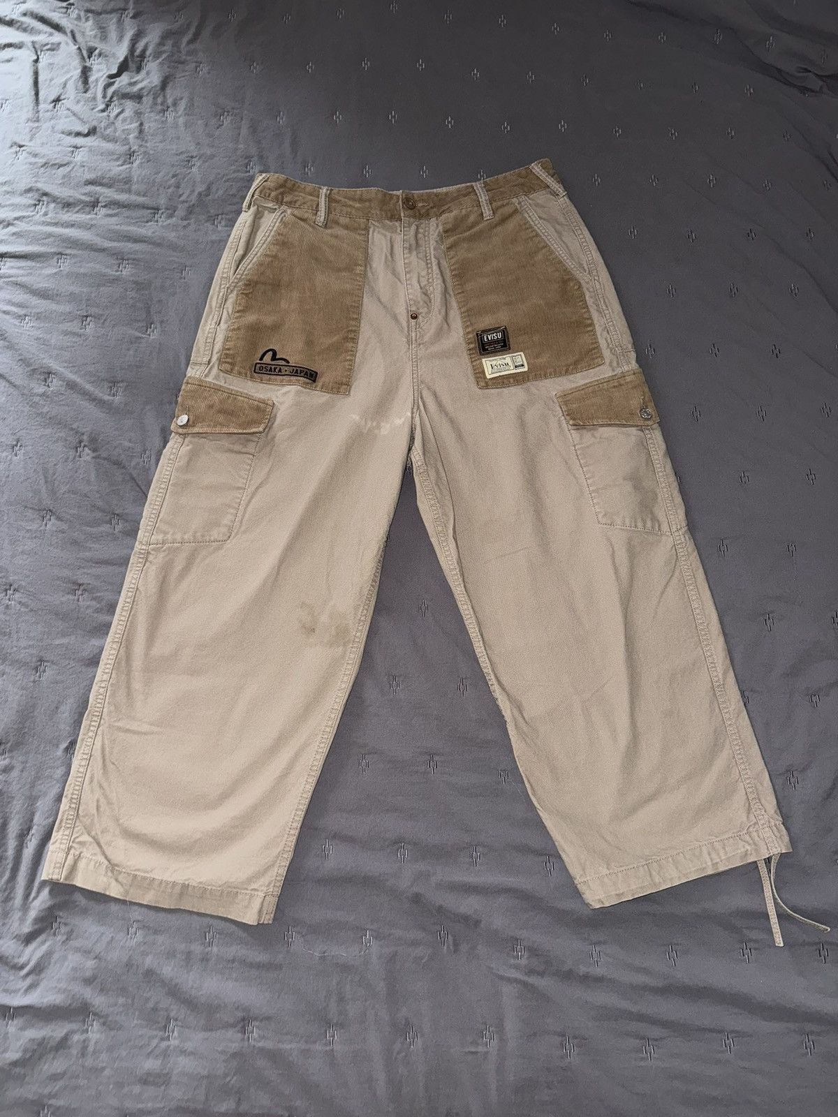 Evisu Evisu Cargo Half Corduroy Pants Size US 34 / EU 50 - 1 Thumbnail