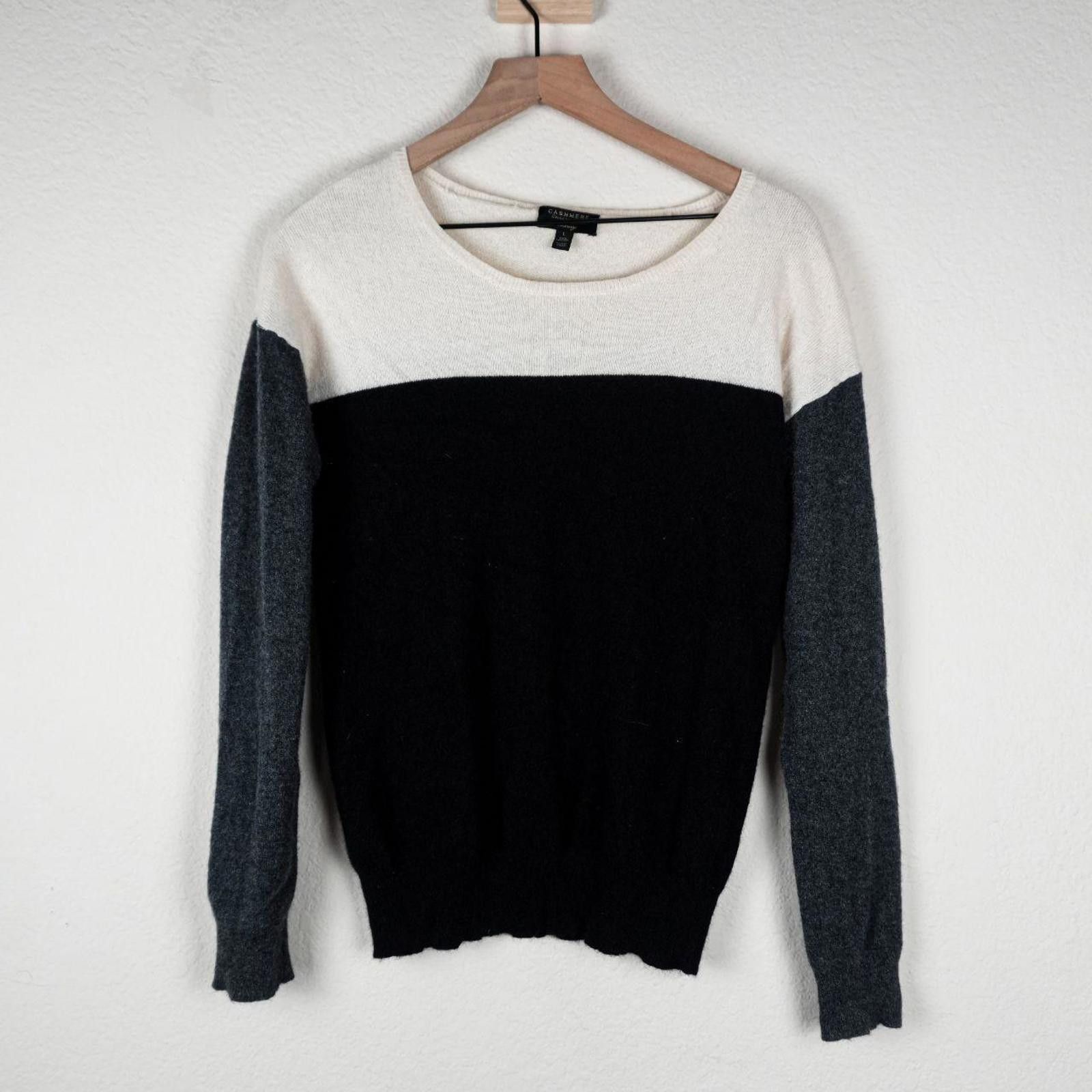 Charter Club Charter Club Sweater Women's L Black Cream Cashmere Luxury Size L / US 10 / IT 46 - 1 Thumbnail