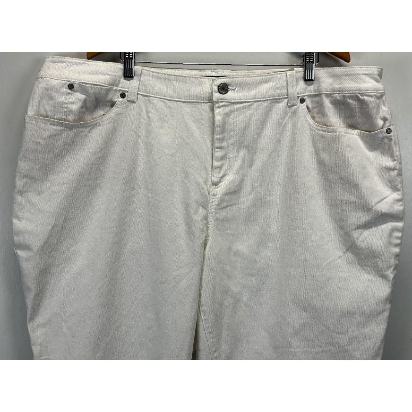 Talbots Talbots Simply Flattering Boyfriend Jeans 24W Plus White Womens Size 42" / US 20 - 2 Thumbnail