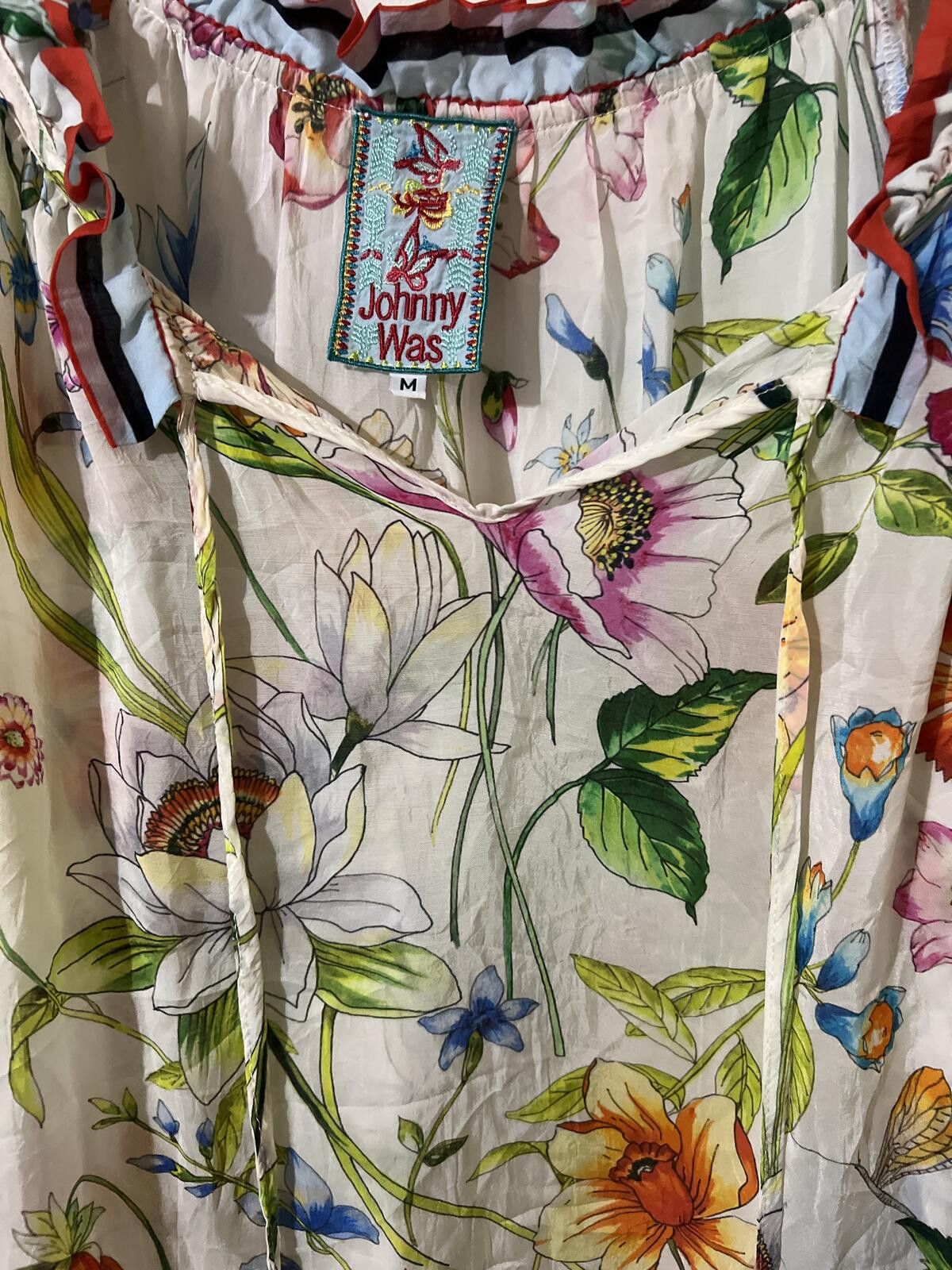 Other Johnny Was Floral Cold Shoulder Blouse Top M Size M / US 6-8 / IT 42-44 - 4 Thumbnail
