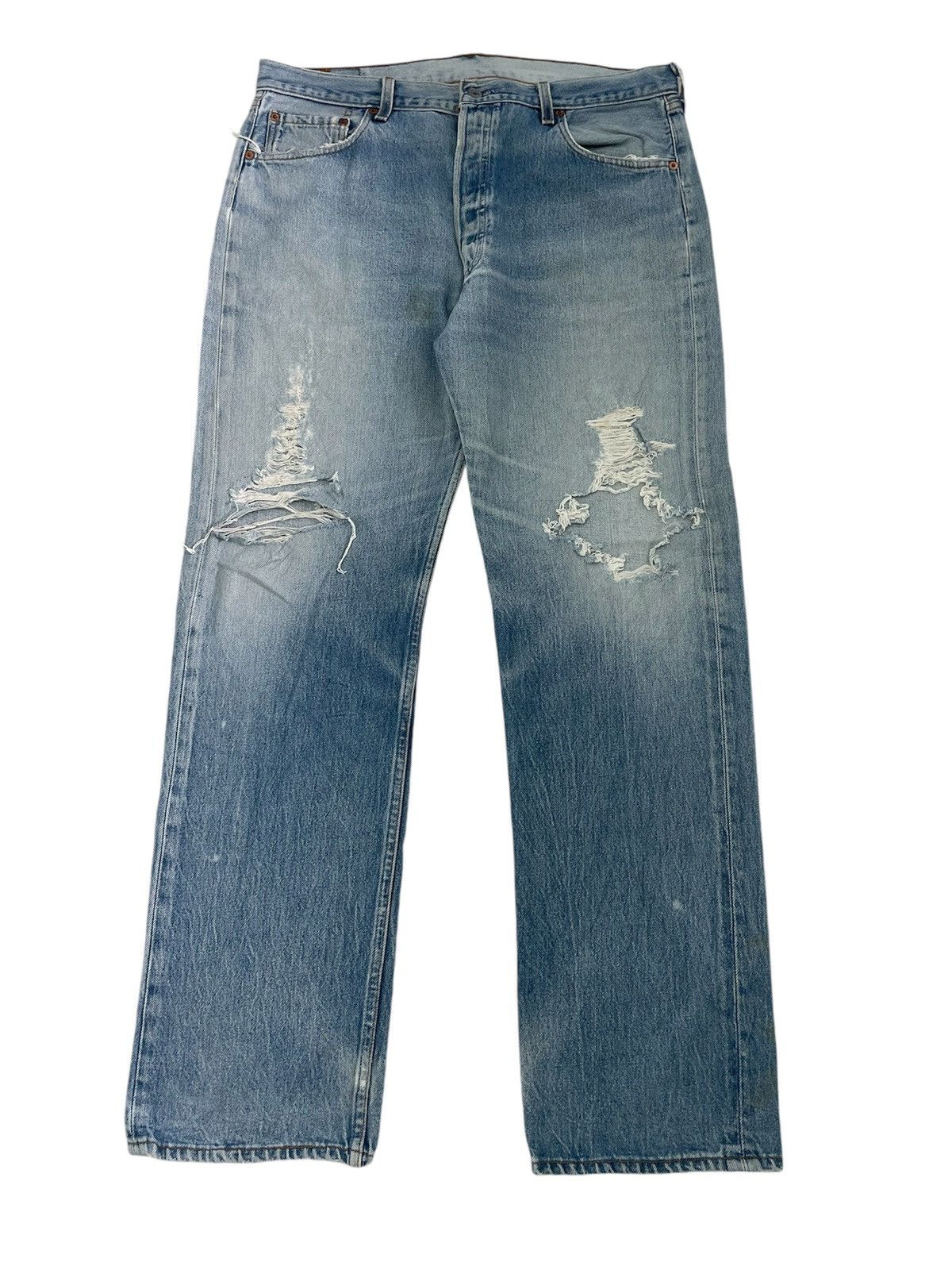 Levi's × Vintage Vintage 90s Levis 501 Grunge Thrashed Jeans Size US 36 / EU 52 - 1 Thumbnail