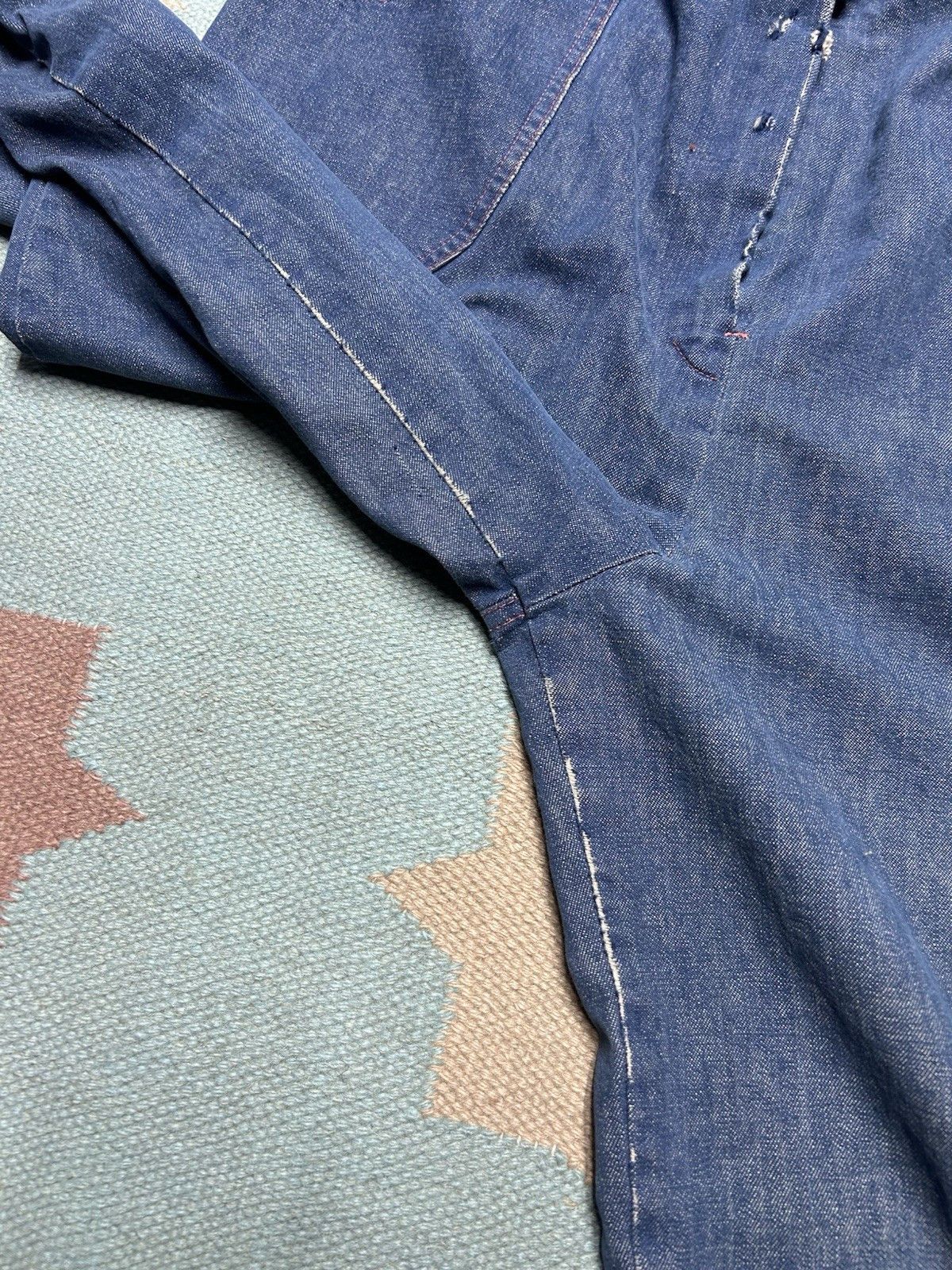 Vintage VTG 70s denim bell bottom jeans wide flare hippie dark 32x29 Size 32" / US 10 / IT 46 - 7 Thumbnail