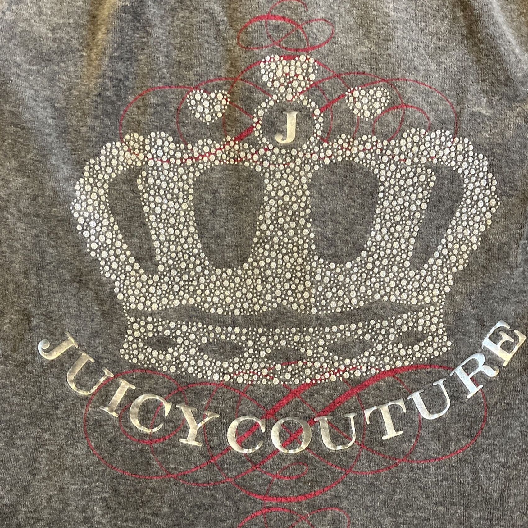 Juicy Couture VINTAGE Juicy Couture Hoodie Gray Full Zip Velour Bling Crown On Back L Women Mens? Size L / US 10 / IT 46 - 5 Thumbnail