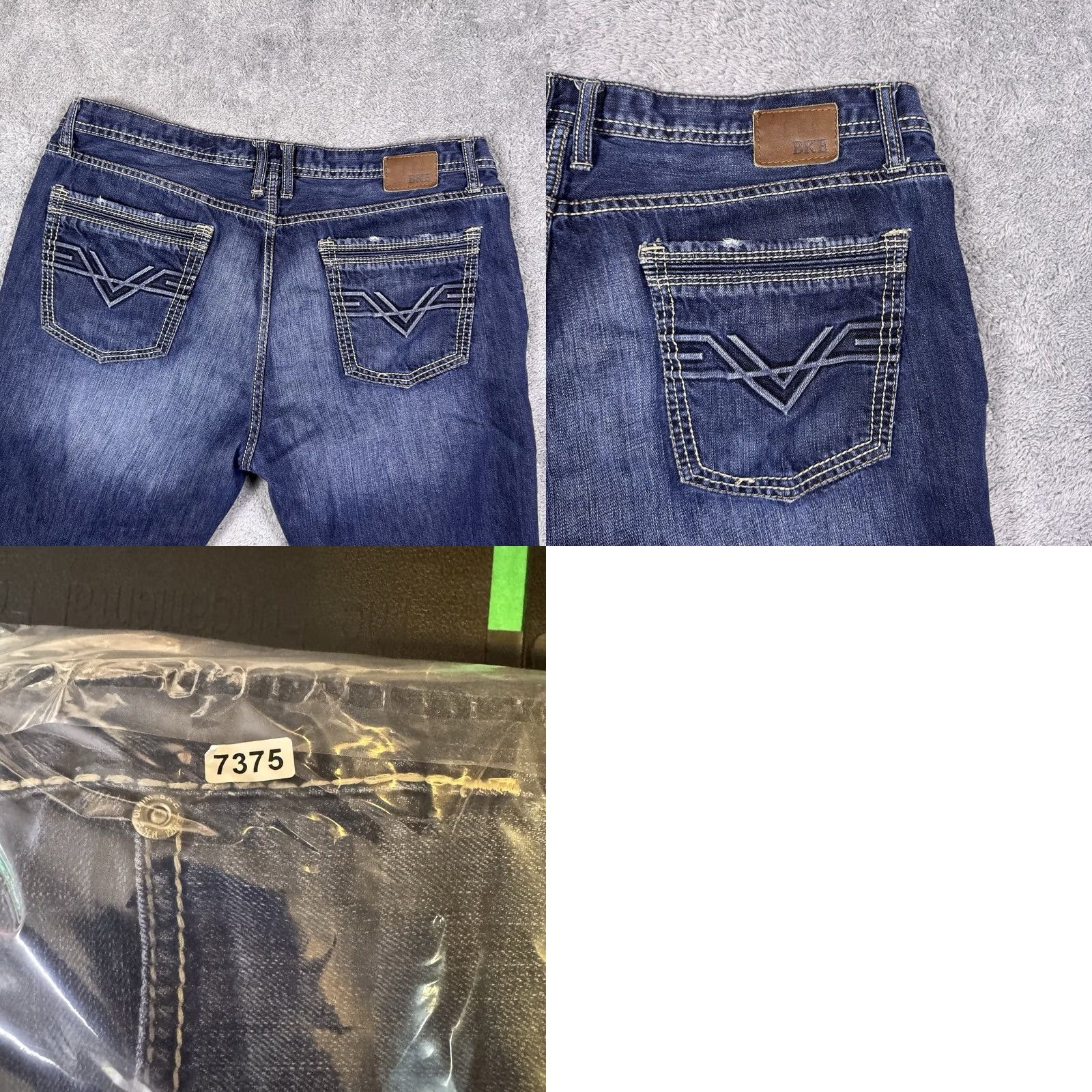 Vintage BKE Tyler Jeans Men 40R 100% Cotton Dark Whisker Buckle Wide Leg Baggy Size US 40 / EU 56 - 9 Thumbnail