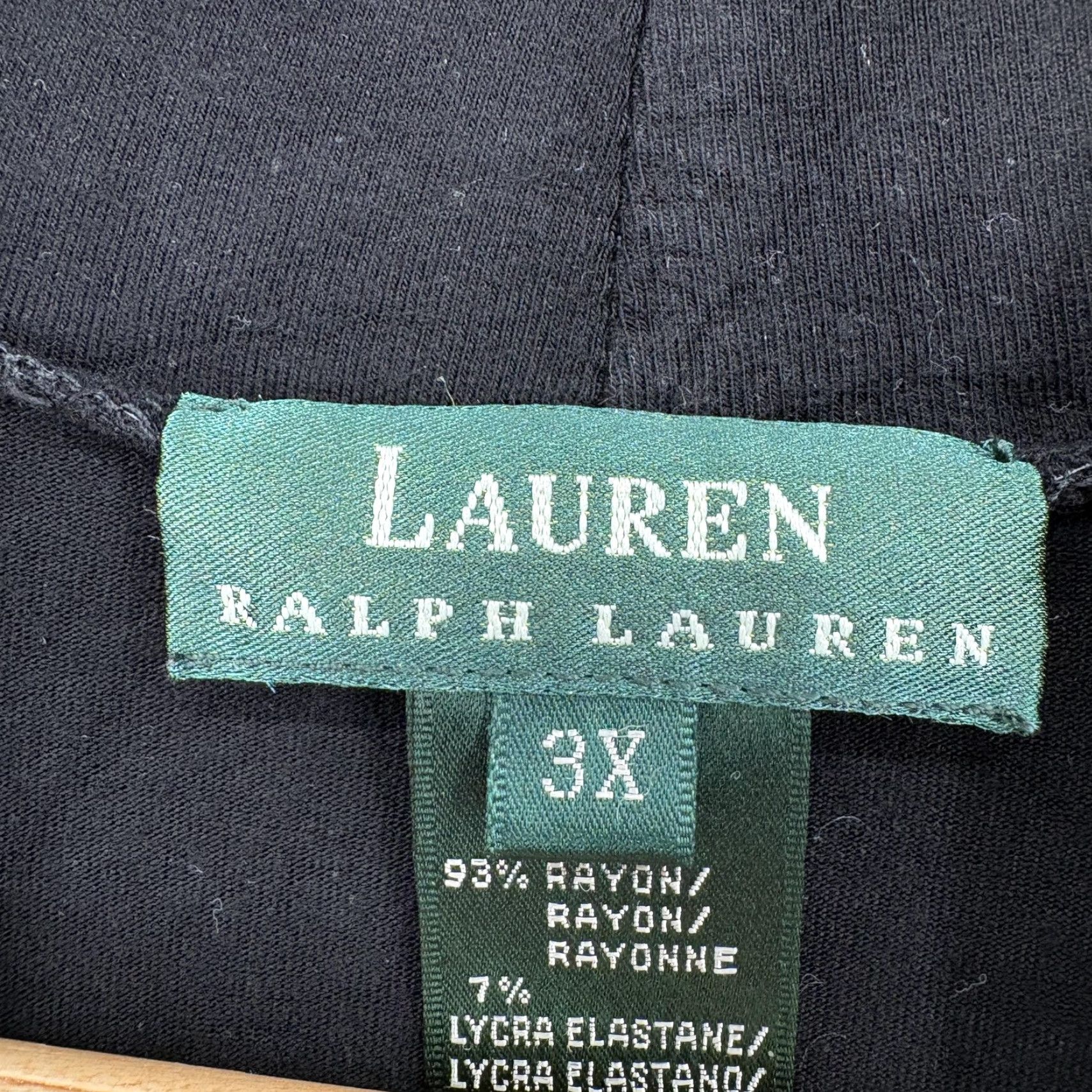 Ralph Lauren Lauren Ralph Lauren Shirt Womens 3X Black Mock Neck Short Sleeve Stretch Top Size XXL / US 16-18 / IT 52-54 - 3 Thumbnail