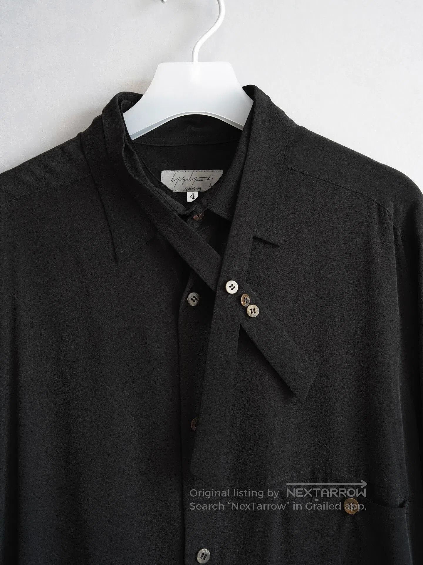Yohji Yamamoto Yohji Yamamoto Double Collar Silk Shirt. Size XL / US 12-14 / IT 48-50 - 2 Thumbnail