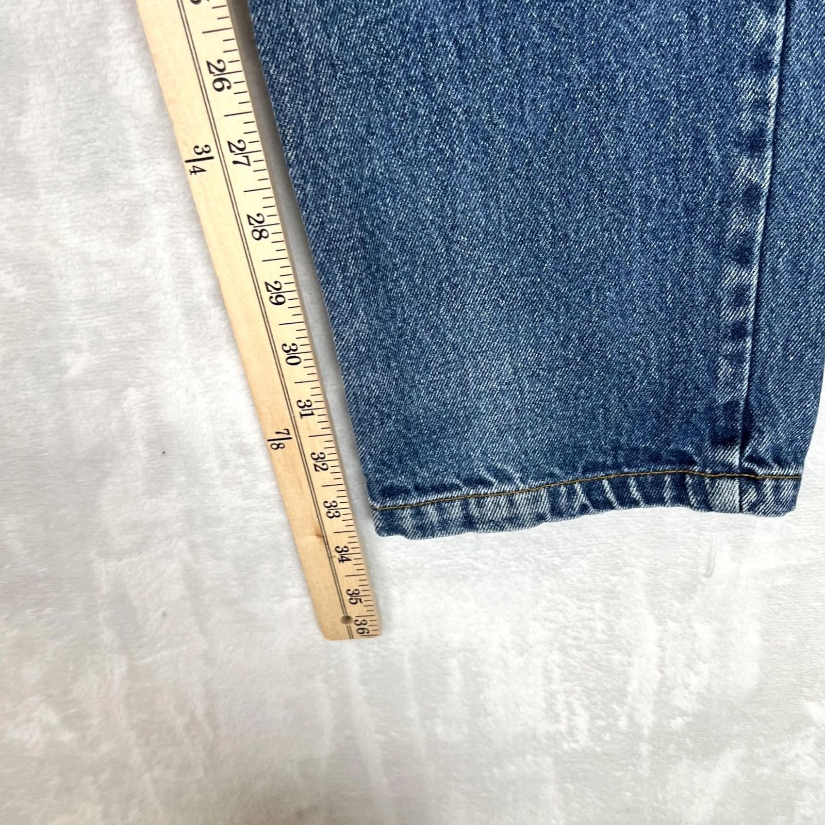 Denime VINTAGE Cowgirl Up Jeans Juniors 3/4 Low Rise Straight 26x34 Blue Denim Size 26" / US 2 / IT 38 - 6 Thumbnail