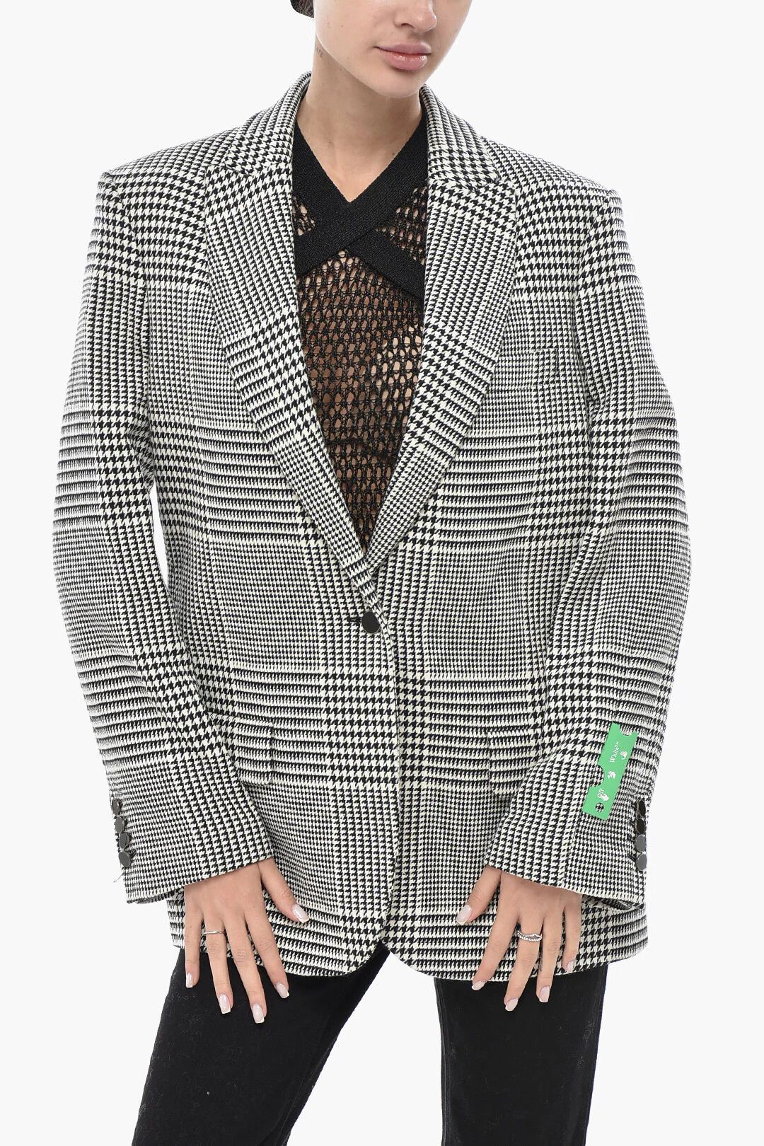 Off-White og1mm0426 Formal Blazer in White & Black Size S / US 4 / IT 40 - 1 Thumbnail