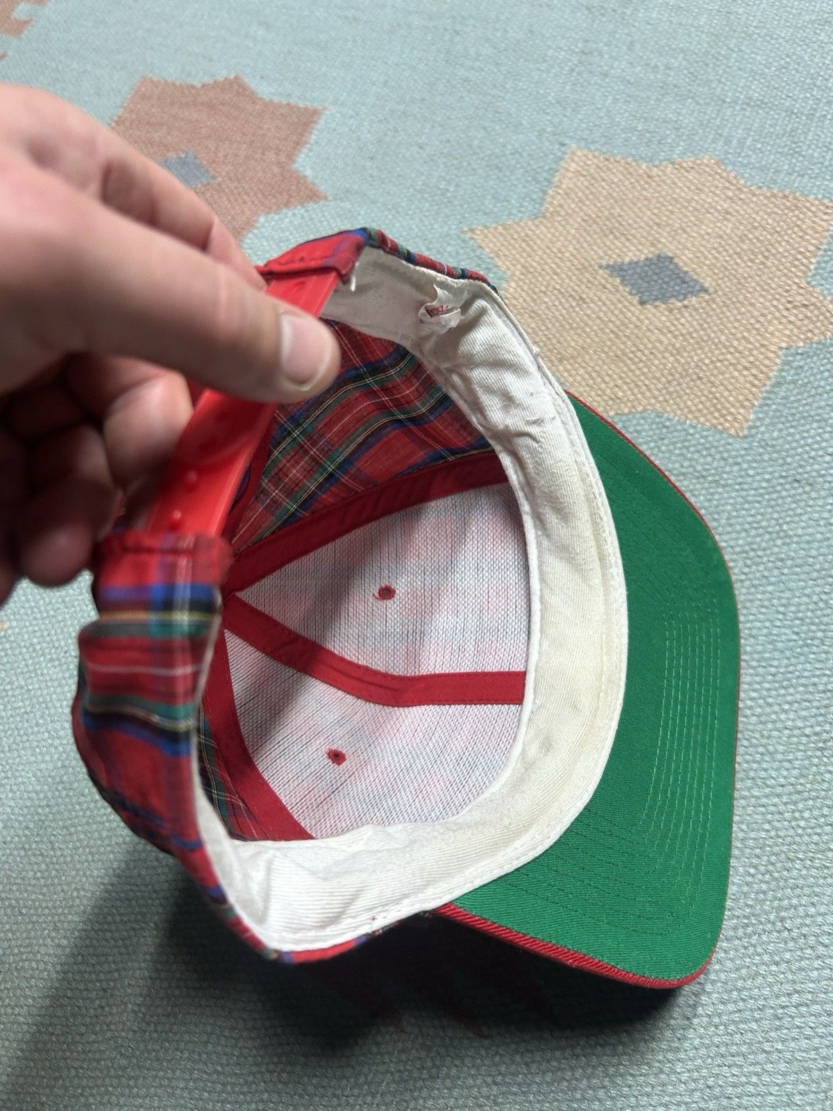 Vintage Vintage SnapBack hat Washington DC plaid embroidered red Size ONE SIZE - 6 Thumbnail