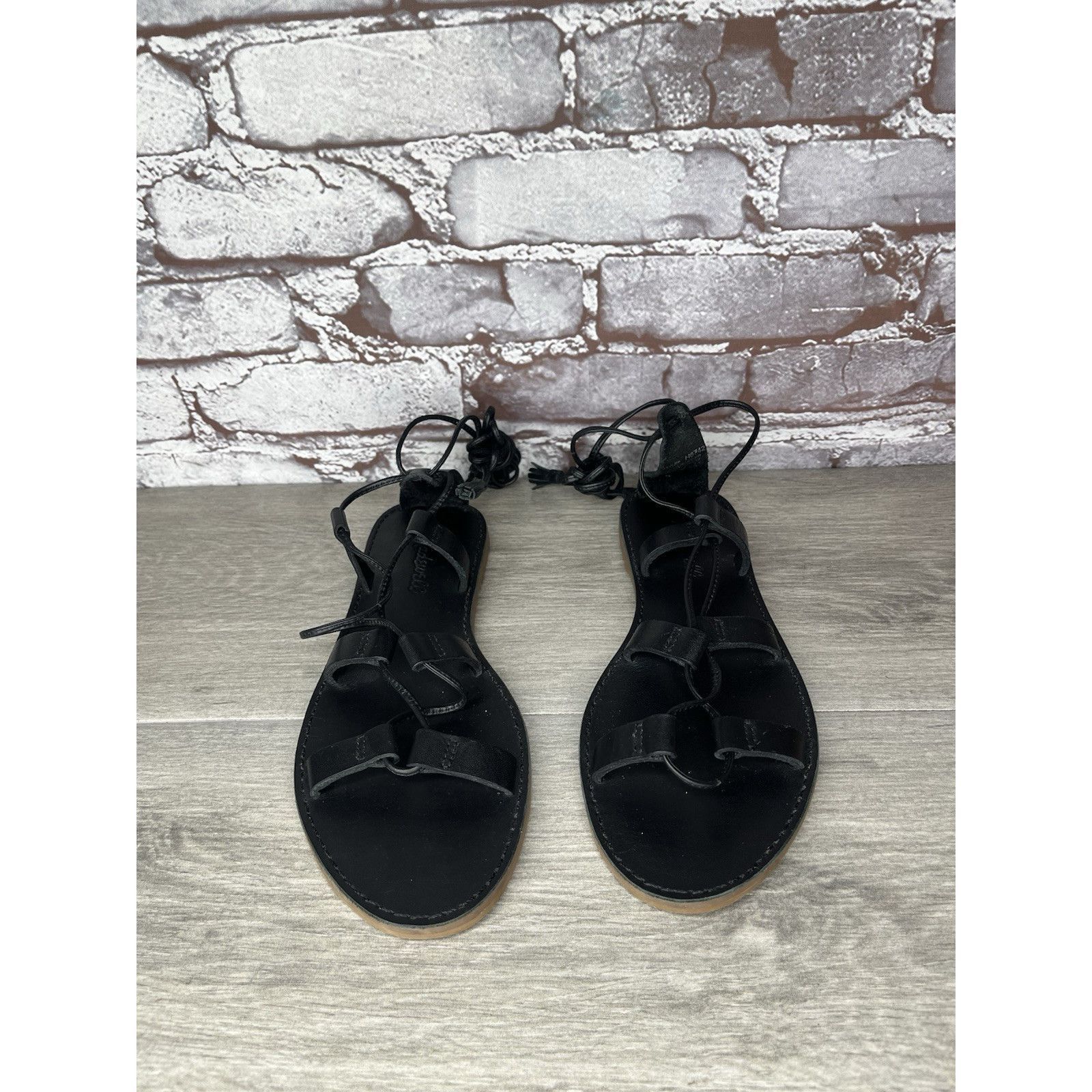 Madewell Madewell Boardwalk Black Leather Gladiator Lace Up Sandals W Size US 8 / IT 38 - 12 Thumbnail