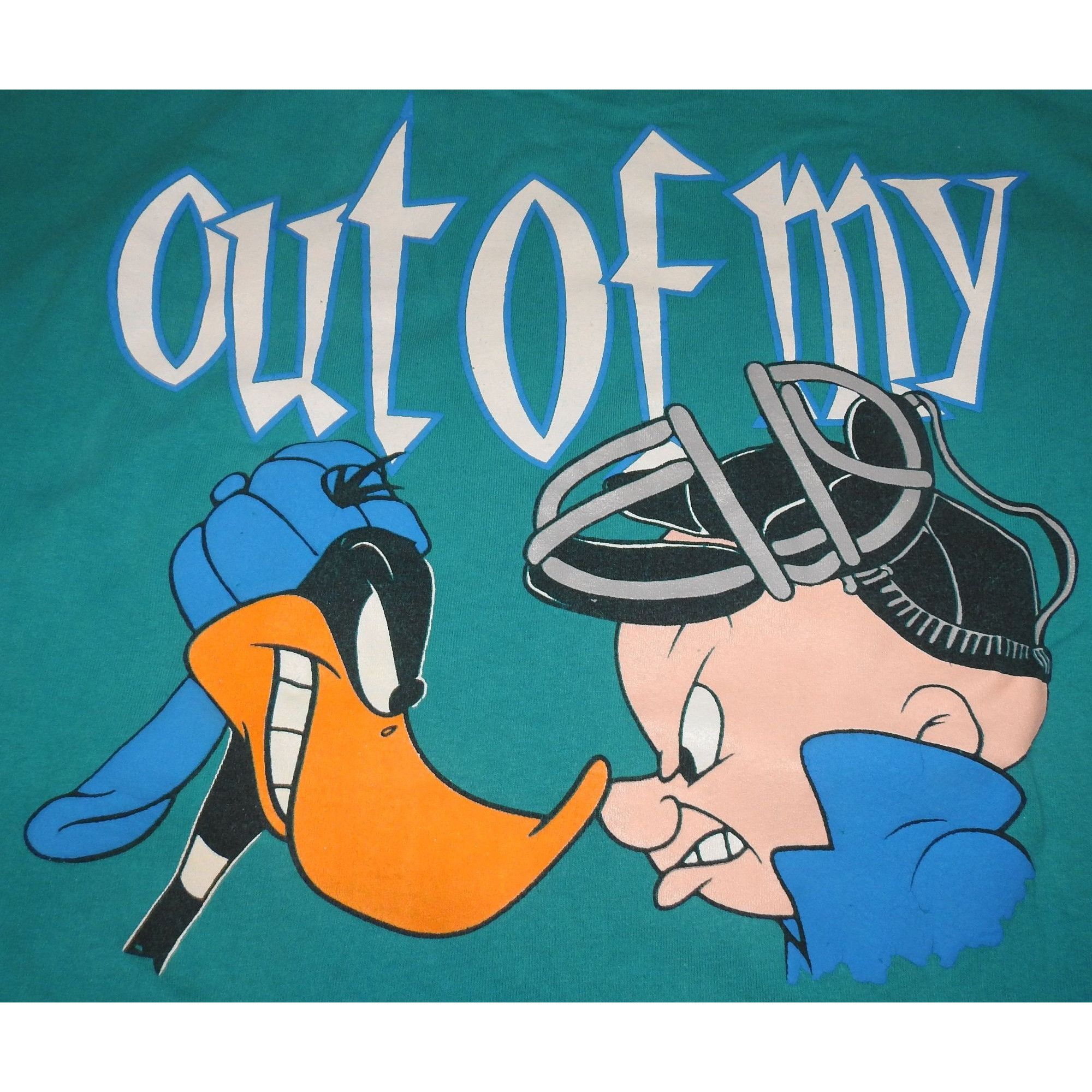 Warner Bros Vintage 90s Looney Tunes Hoodie T-Shirt Get Out Of My Face D Size US M / EU 48-50 / 2 - 2 Thumbnail
