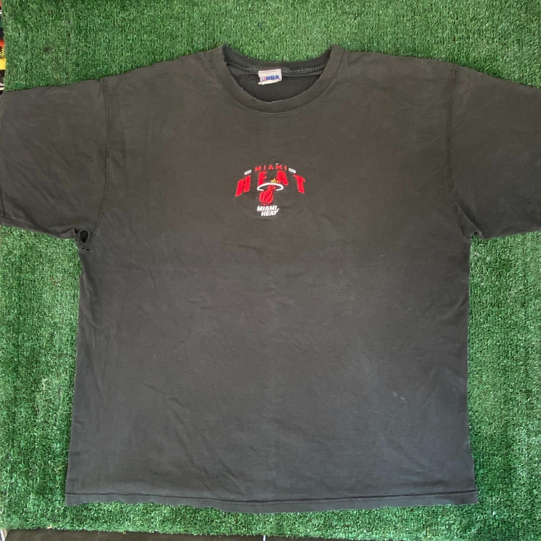 Vintage 90s Miami Heat Shirt Black NBA Basketball Logo Tee