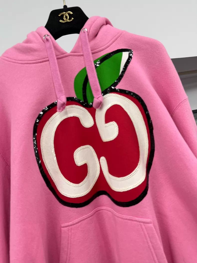Gucci Gucci Pink sequin apple hooded sweatshirt Size S / US 4 / IT 40 - 2 Thumbnail
