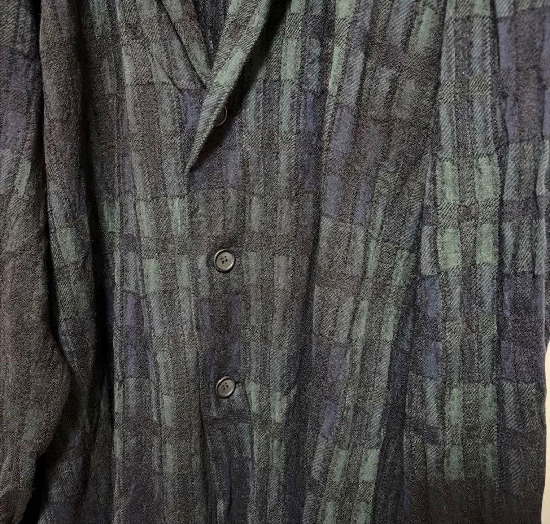 Yohji Yamamoto Yohji Yamamoto Pour Homme 24AW Unevenly Dyed Check Coat Size US L / EU 52-54 / 3 - 4 Thumbnail