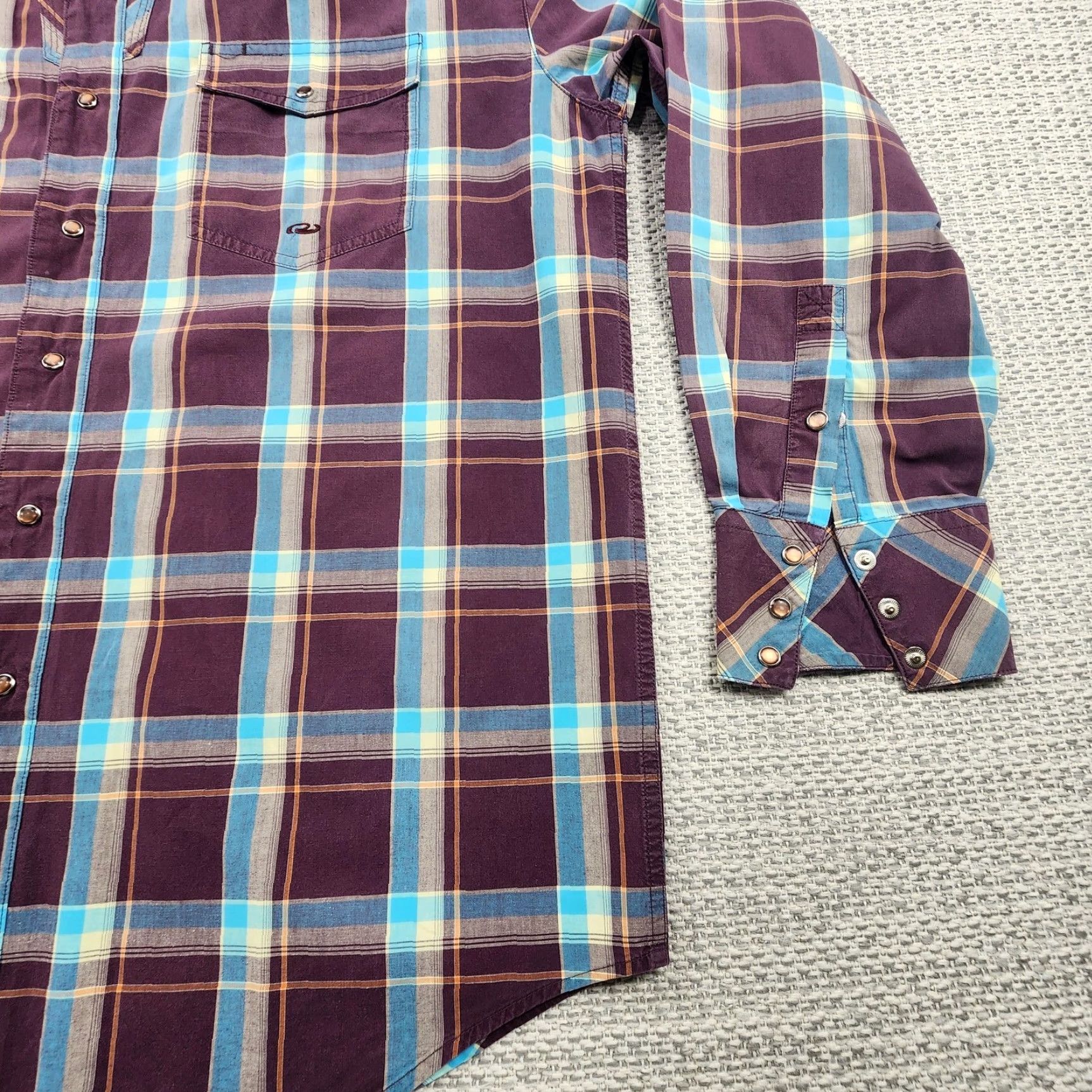 Roper Roper Shirt Mens Large Purple Blue Plaid Western Pearl Snap Rodeo Cowboy Shirt Size US L / EU 52-54 / 3 - 2 Thumbnail