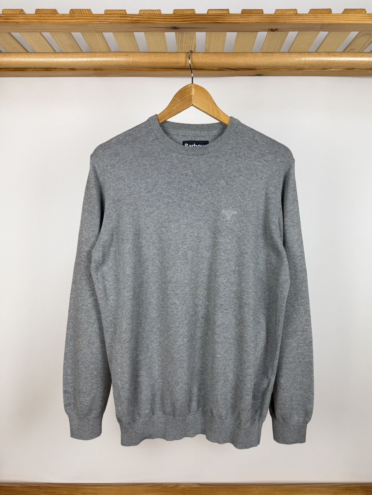 Barbour Barbour Gray Crewneck Sweater Size M Size US M / EU 48-50 / 2 - 1 Thumbnail