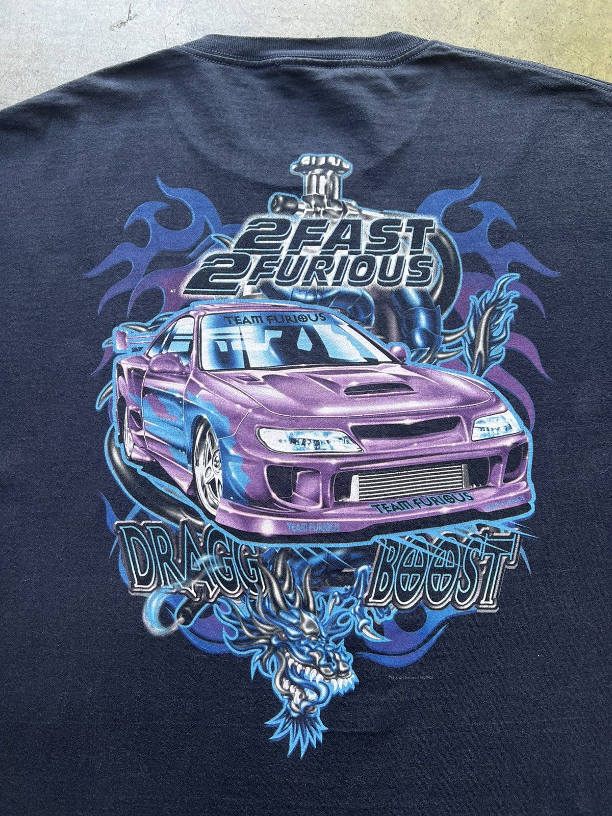 Vintage ‘00s 2 Fast 2 Furious Movie Promo Tee Shirt Car Dragg Boost Size US XL / EU 56 / 4 - 1 Thumbnail