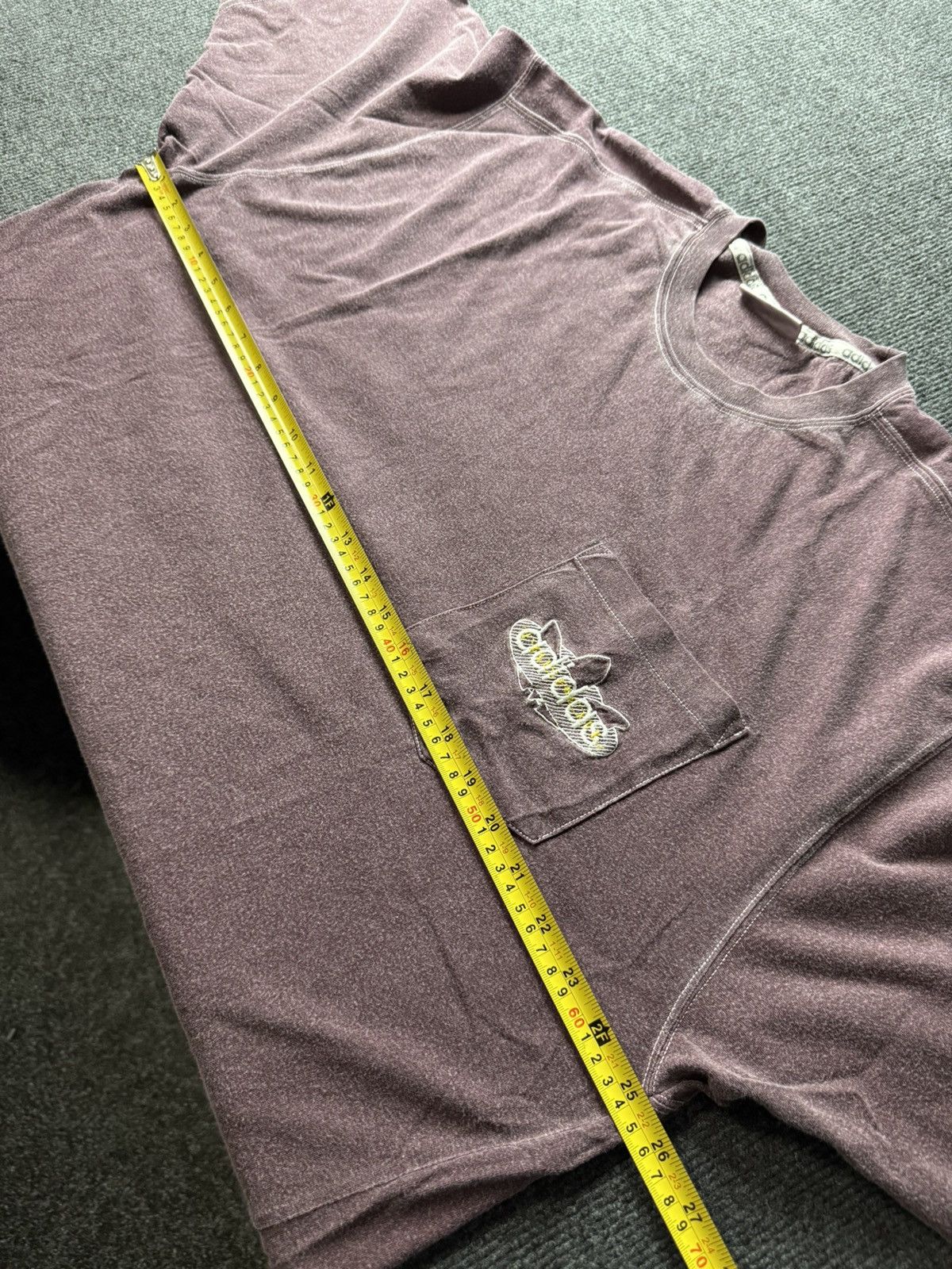 Adidas 90s Vintage Adidas Trefoil Pocket T Shirt Burgundy Washed L Size US L / EU 52-54 / 3 - 13 Thumbnail