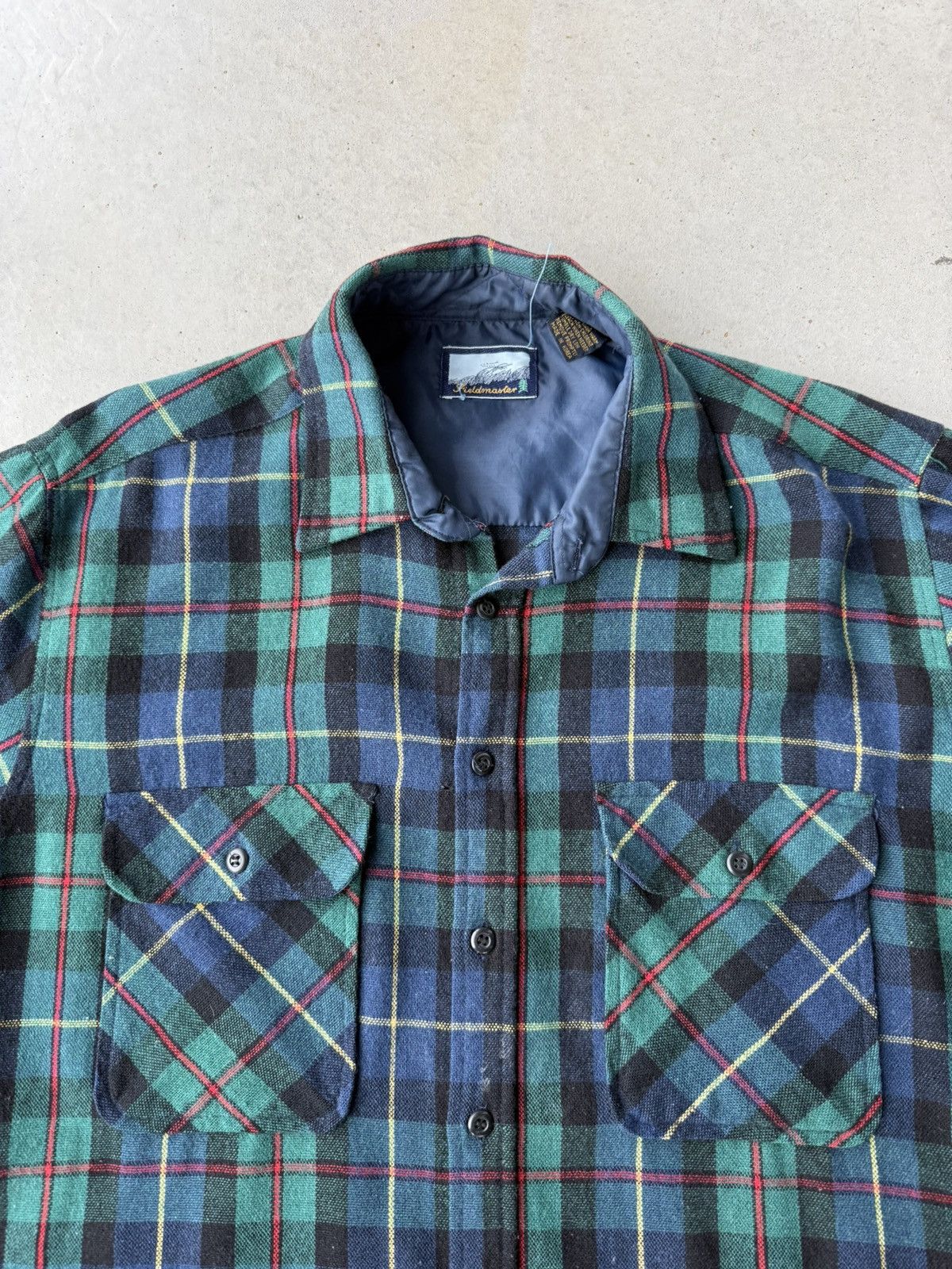 Fieldmaster Vintage Fieldmaster Green Plaid Wool Flannel Size US L / EU 52-54 / 3 - 2 Thumbnail