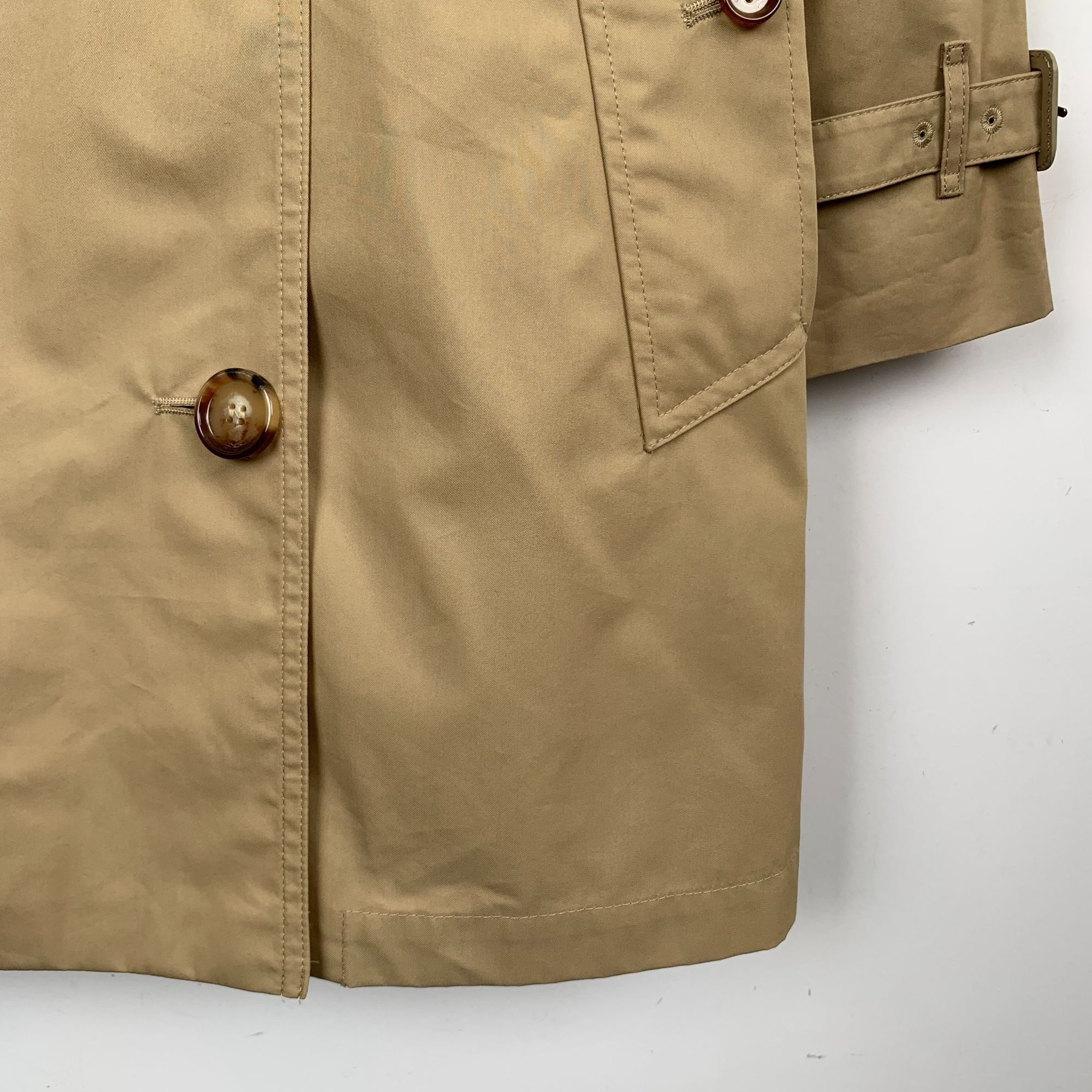 Burberry X9249 Burberry Womens Beige Trench Coat With Brown Pocket Size XS / US 0-2 / IT 36-38 - 5 Thumbnail