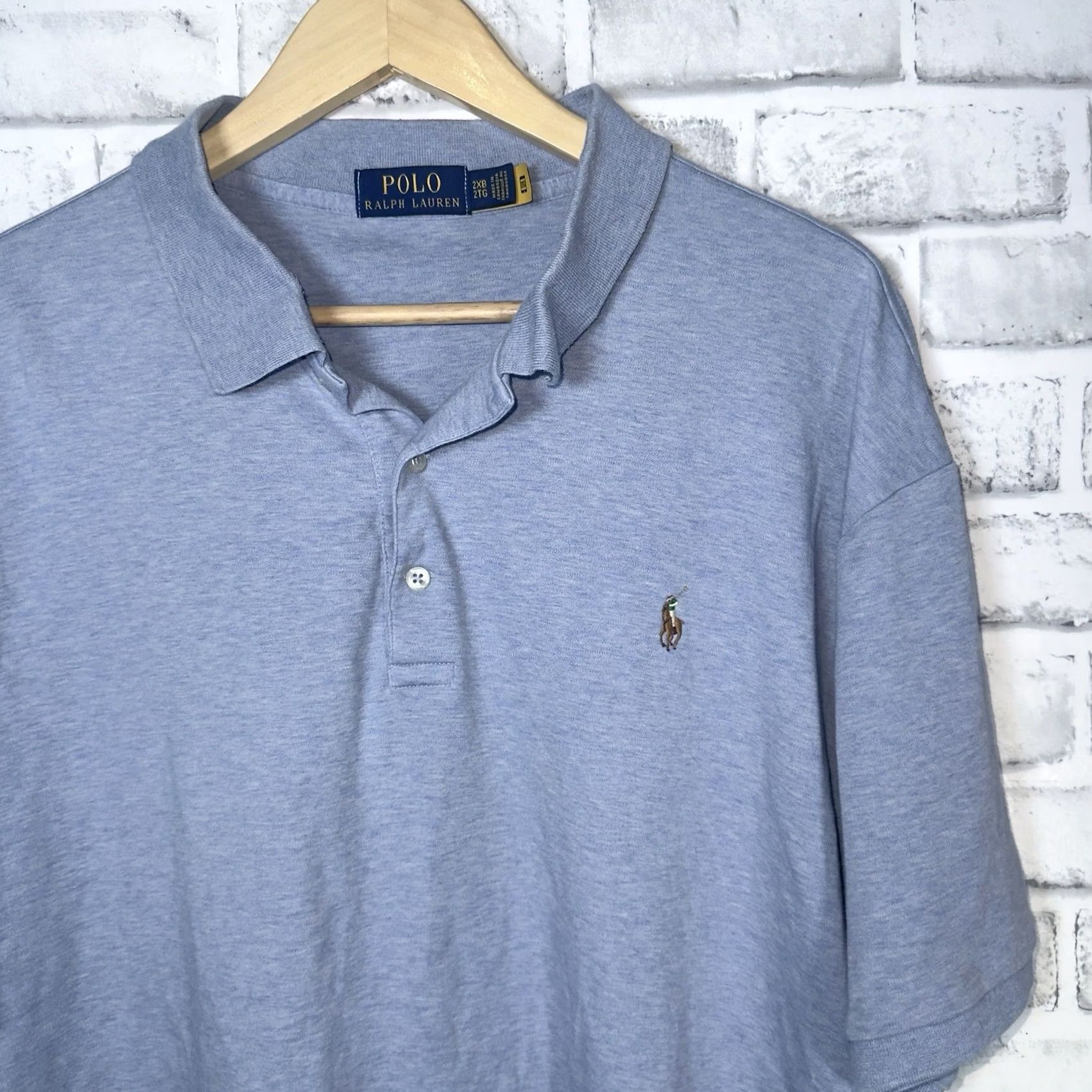 Ralph Lauren VINTAGE? Polo Ralph Lauren Light Blue Polo Shirt Mens 2XL Big & Tall Blue Polo Ralph Lauren Shirt Mens 2XLT Adults Mens Size US XXL / EU 58 / 5 - 2 Thumbnail