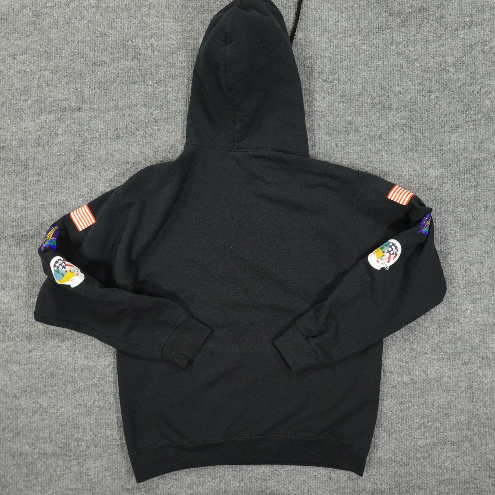 Vintage Bowery Supply Co NASA Hoodie Mens Medium Black Pullover Graphic Space Patches Size US M / EU 48-50 / 2 - 3 Thumbnail