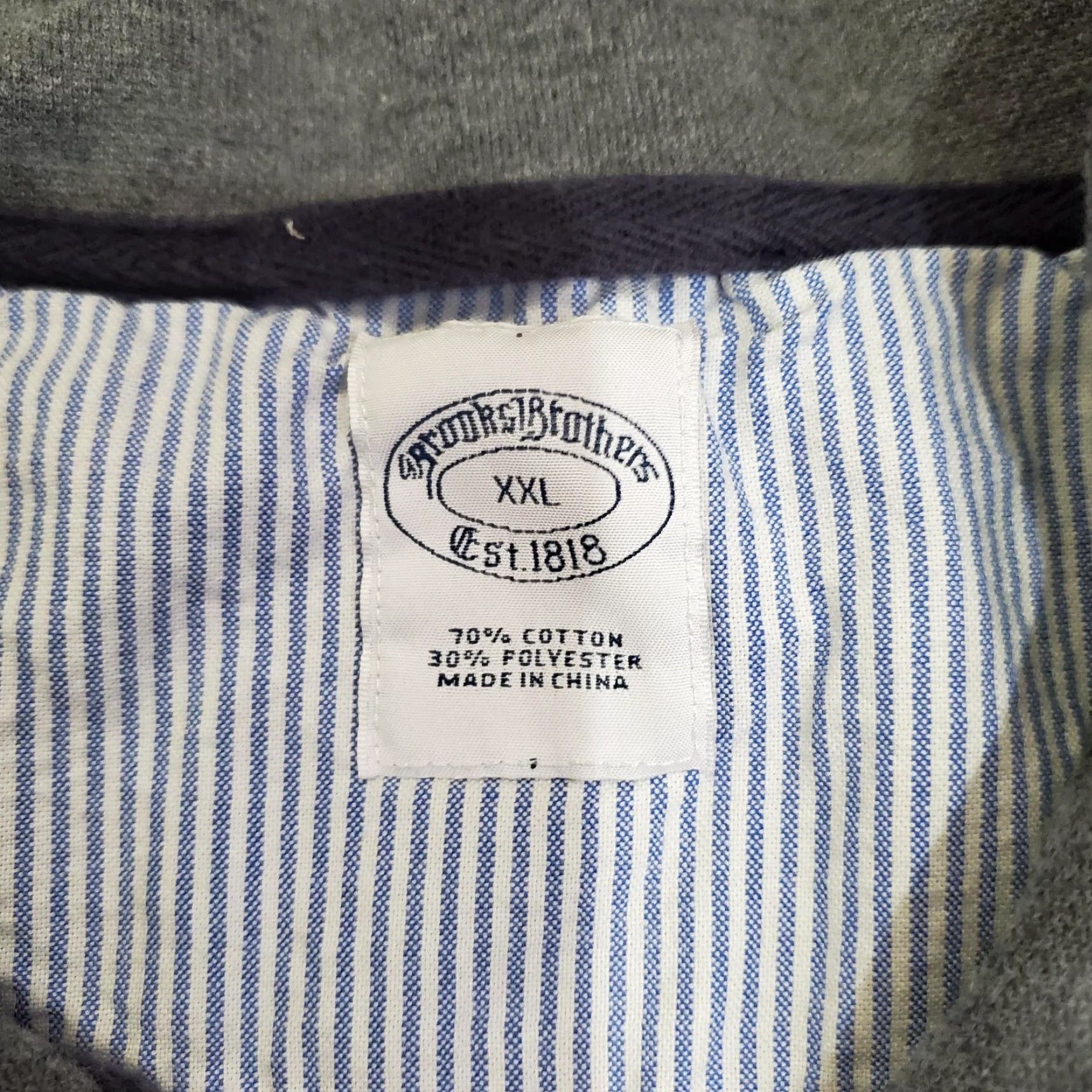 Brooks Brothers Brooks Brothers Sweatshirt Pullover 2XL Navy Blue 1/4 Zip Logo Zipper Cotton Polyester Mens Size US XXL / EU 58 / 5 - 5 Thumbnail